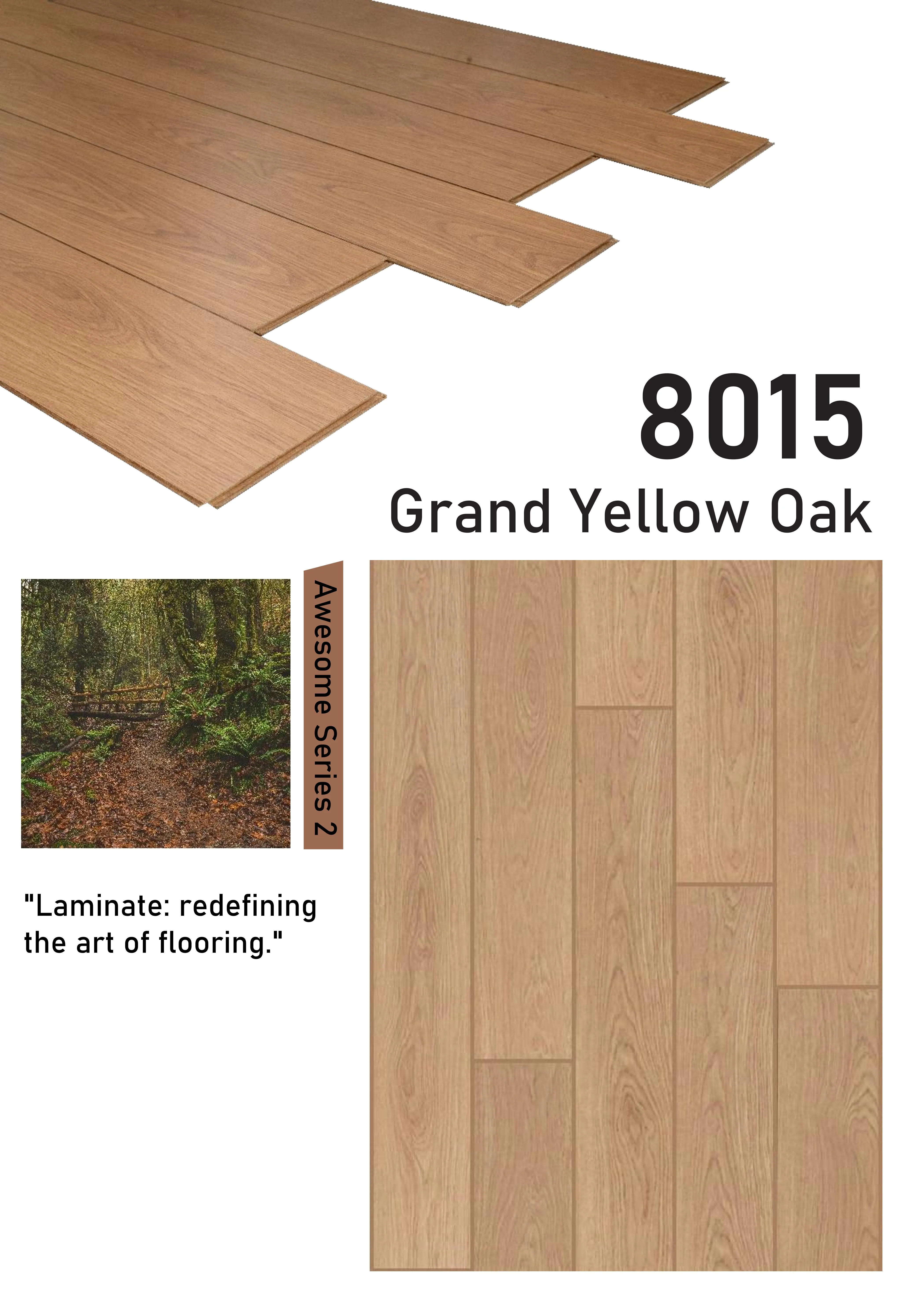 8015 Grand Yellow Oak 8mm plank Awesome Series Galgoo Laminate Flooring