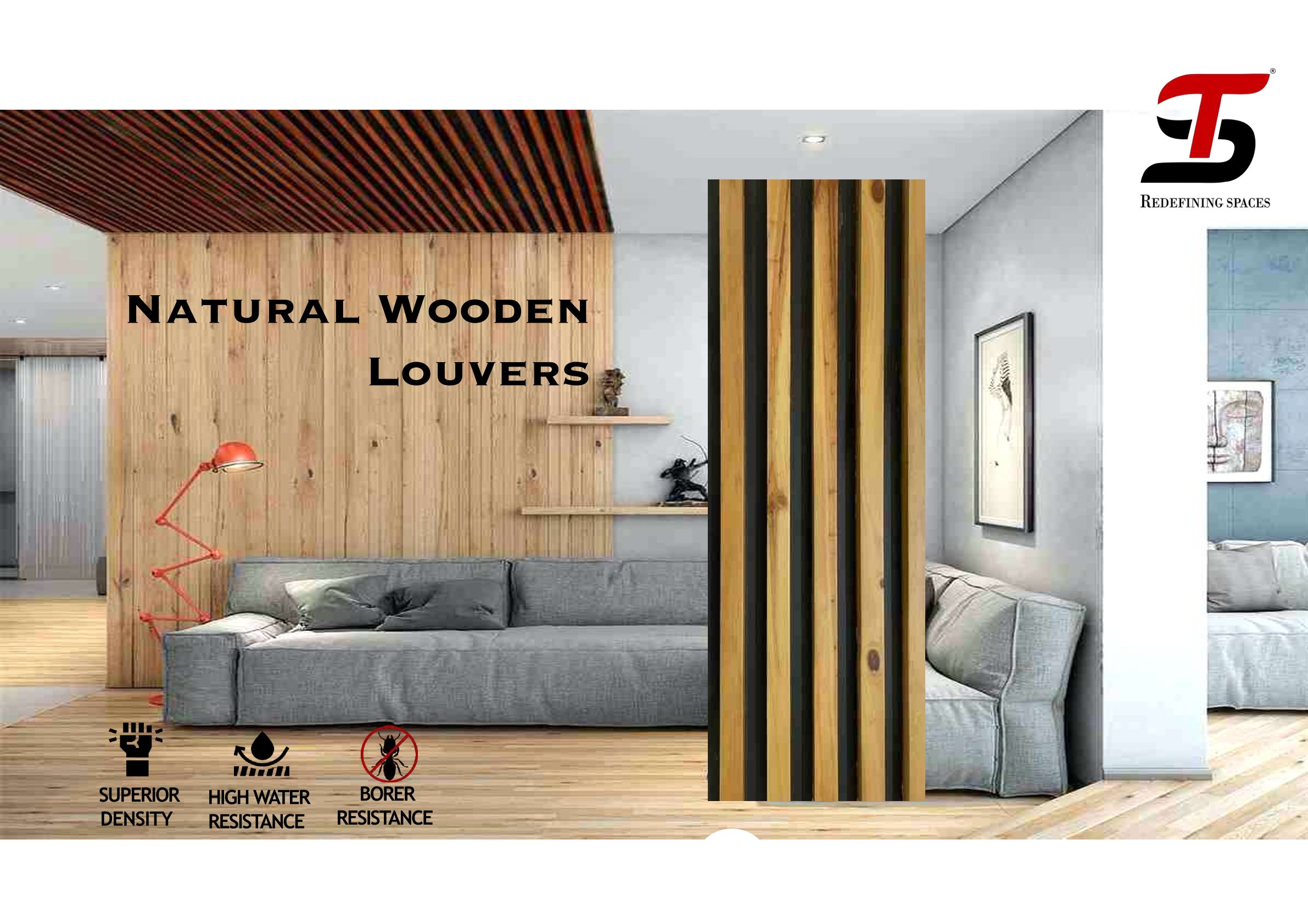 ST HOMECRAFT Natural Wooden Louvers – Stylish & Durable
