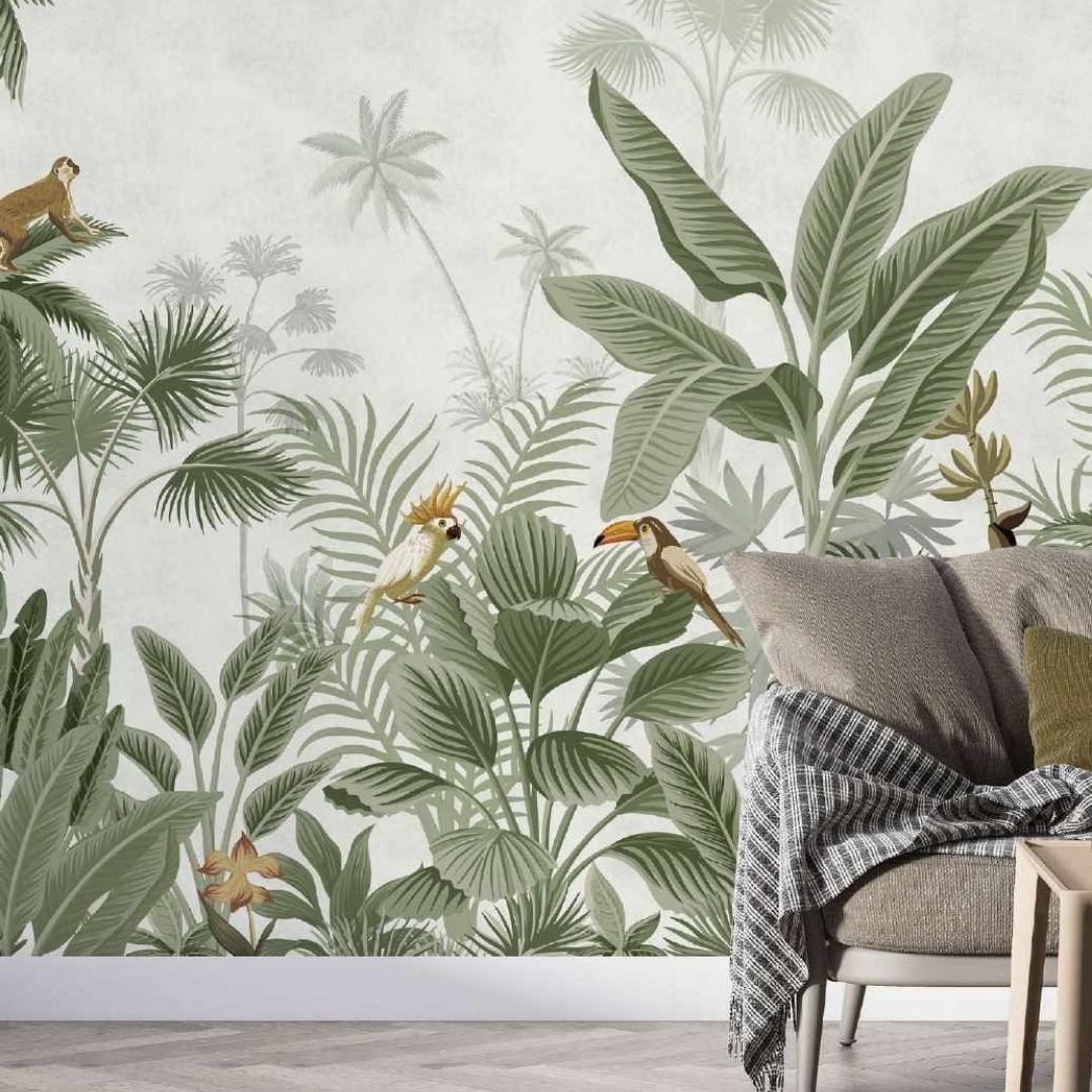 Perched Paradise Tropical Wallpaper - Exotic Custom Designs