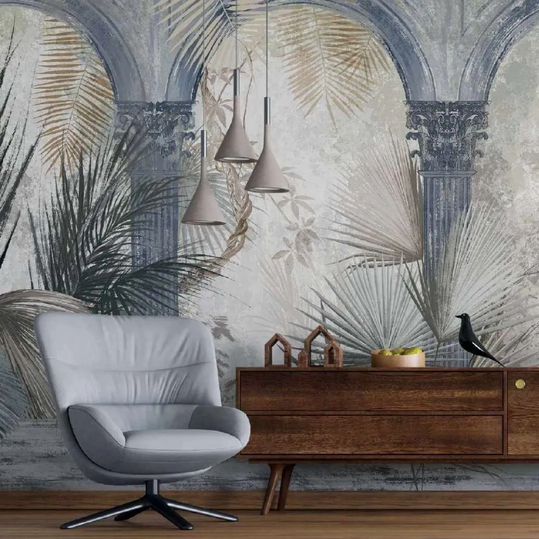 Summer Palm Tropical Custom Wallpaper Collection - Vibrant & Customizable Designs