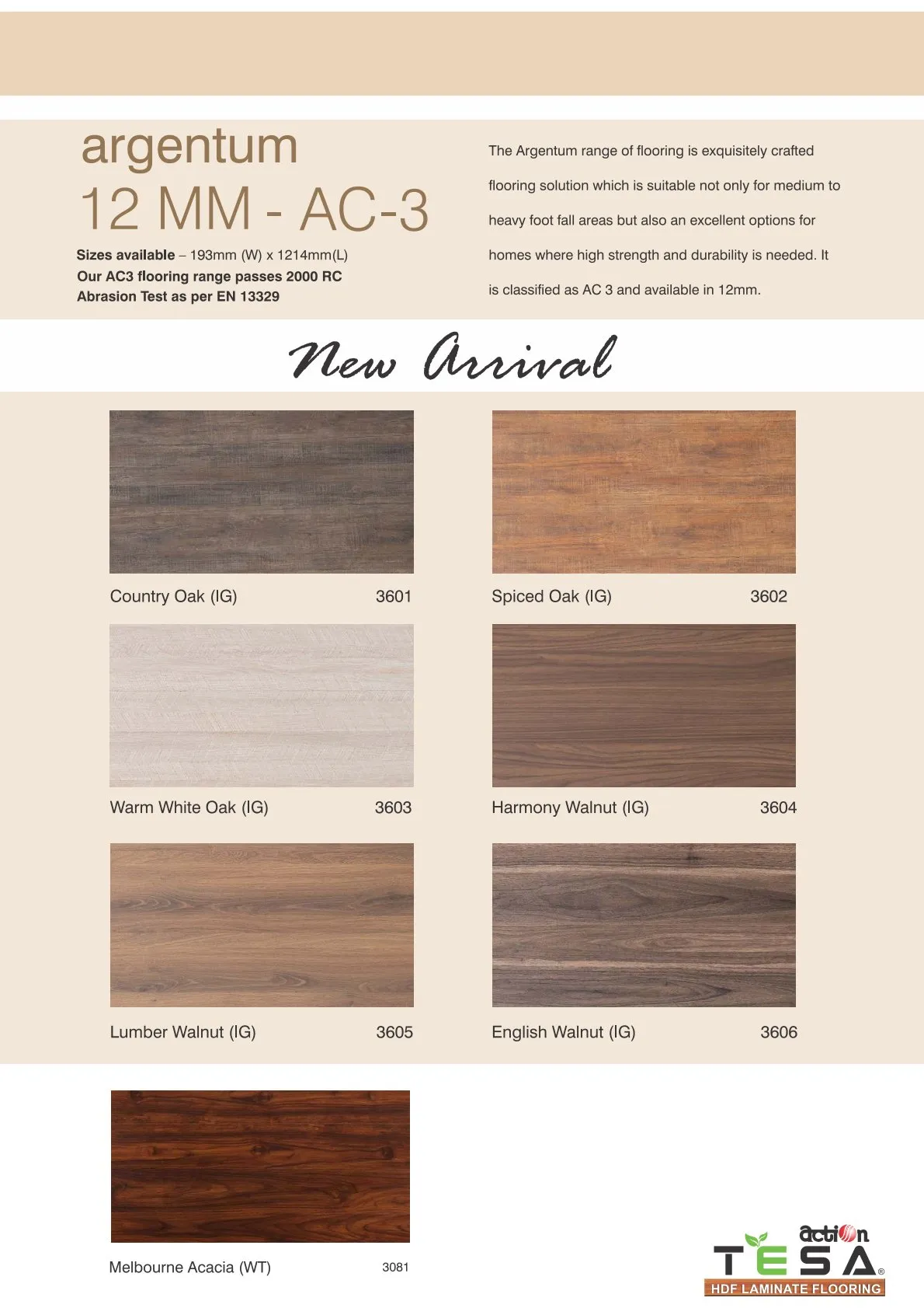 Action Tesa Country Oak 3601 Laminate Flooring - 12mm AC3
