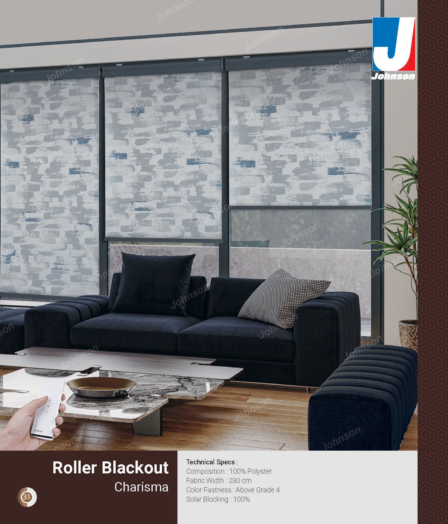Johnson Roman Blackout Roller Blinds – Charisma