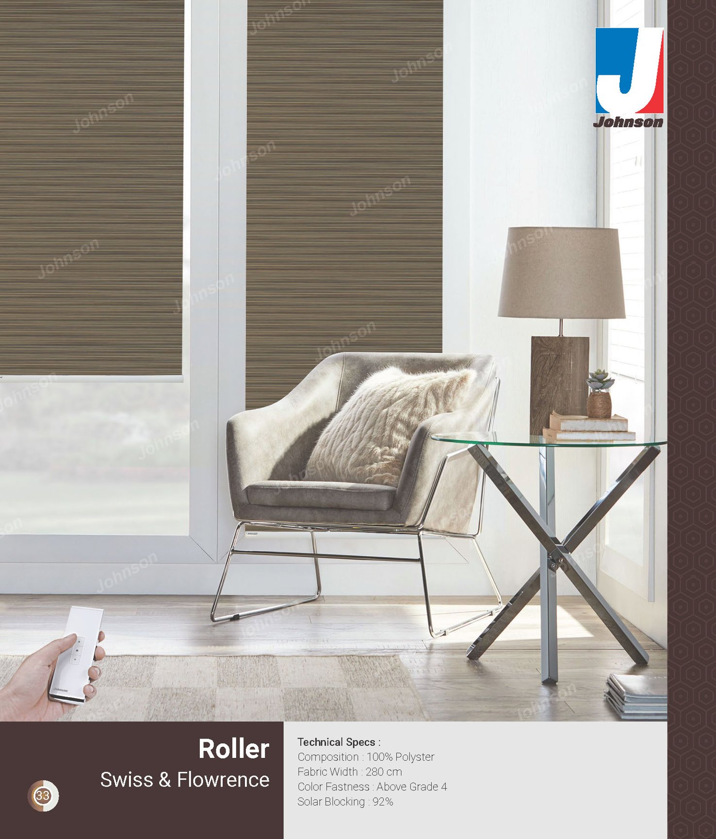 Johnson Roman Blackout Roller Blinds – Swiss & Flowrence