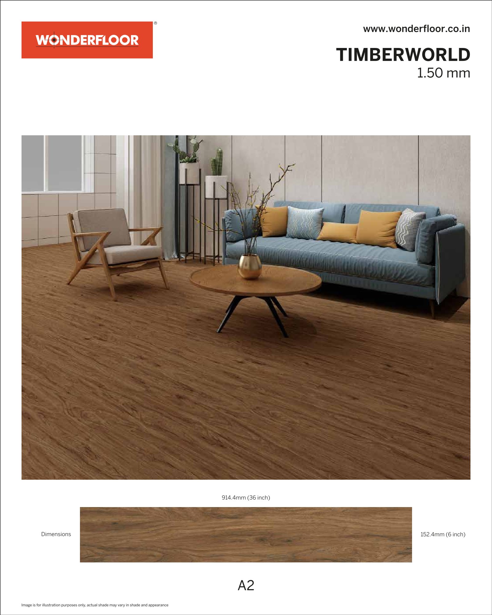 A2 -Wonderfloor Timberworld 1.50mm Vinyl Flooring