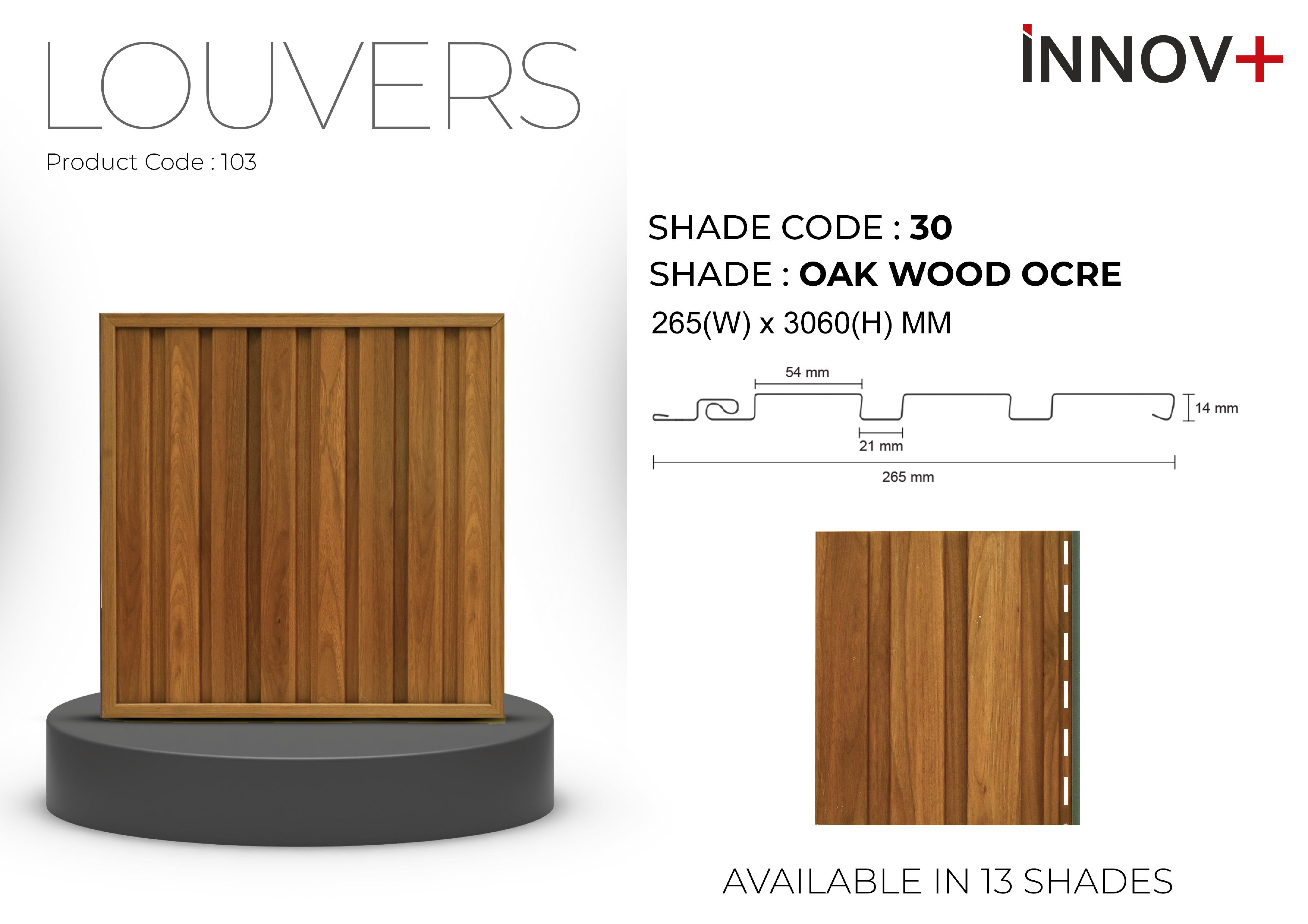 Pare INNOV+ Louvers Ceiling Panel – 30 Oak Wood Ocre