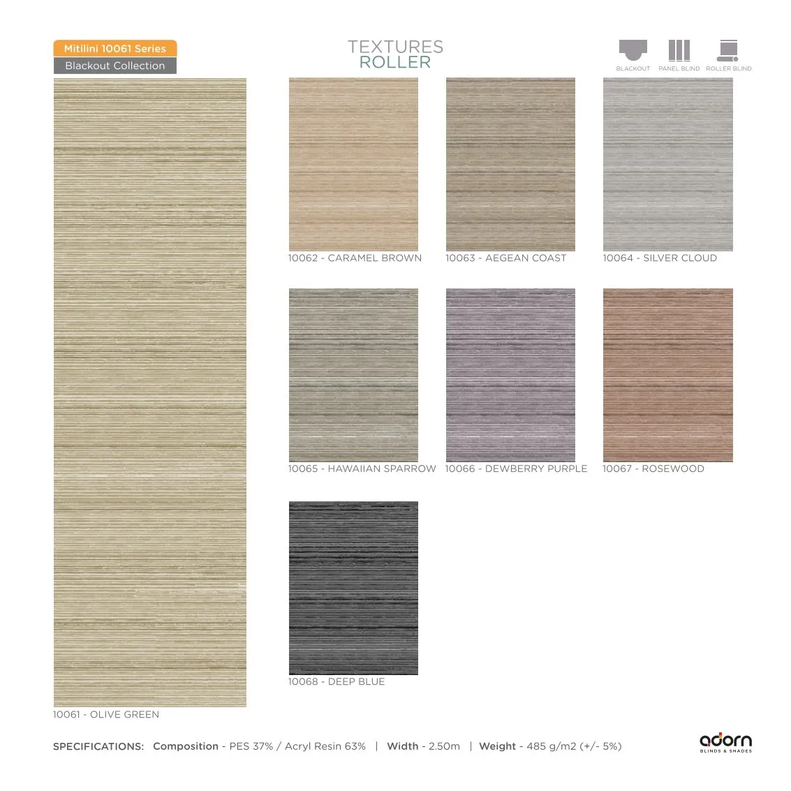 AD Cortina Textured Roller Blind – 10061-Olive Green