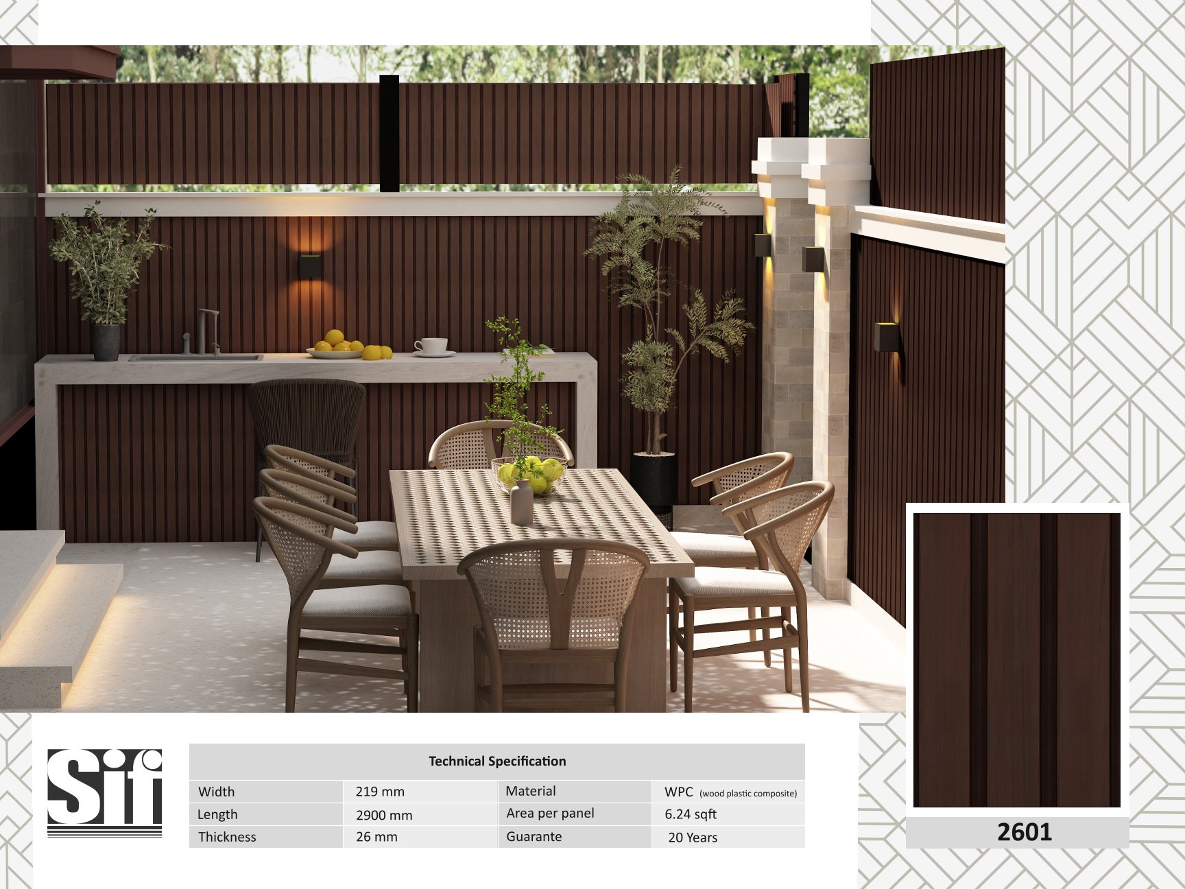 2601 WPC Wall Cladding  – 26mm Thick
