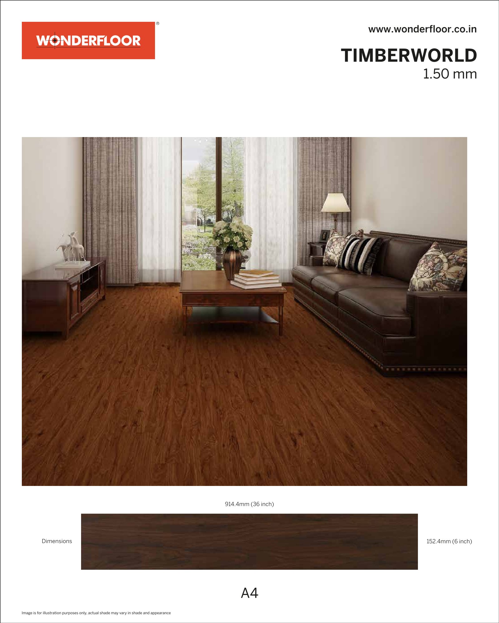 A4 -Wonderfloor Timberworld 1.50mm Vinyl Flooring