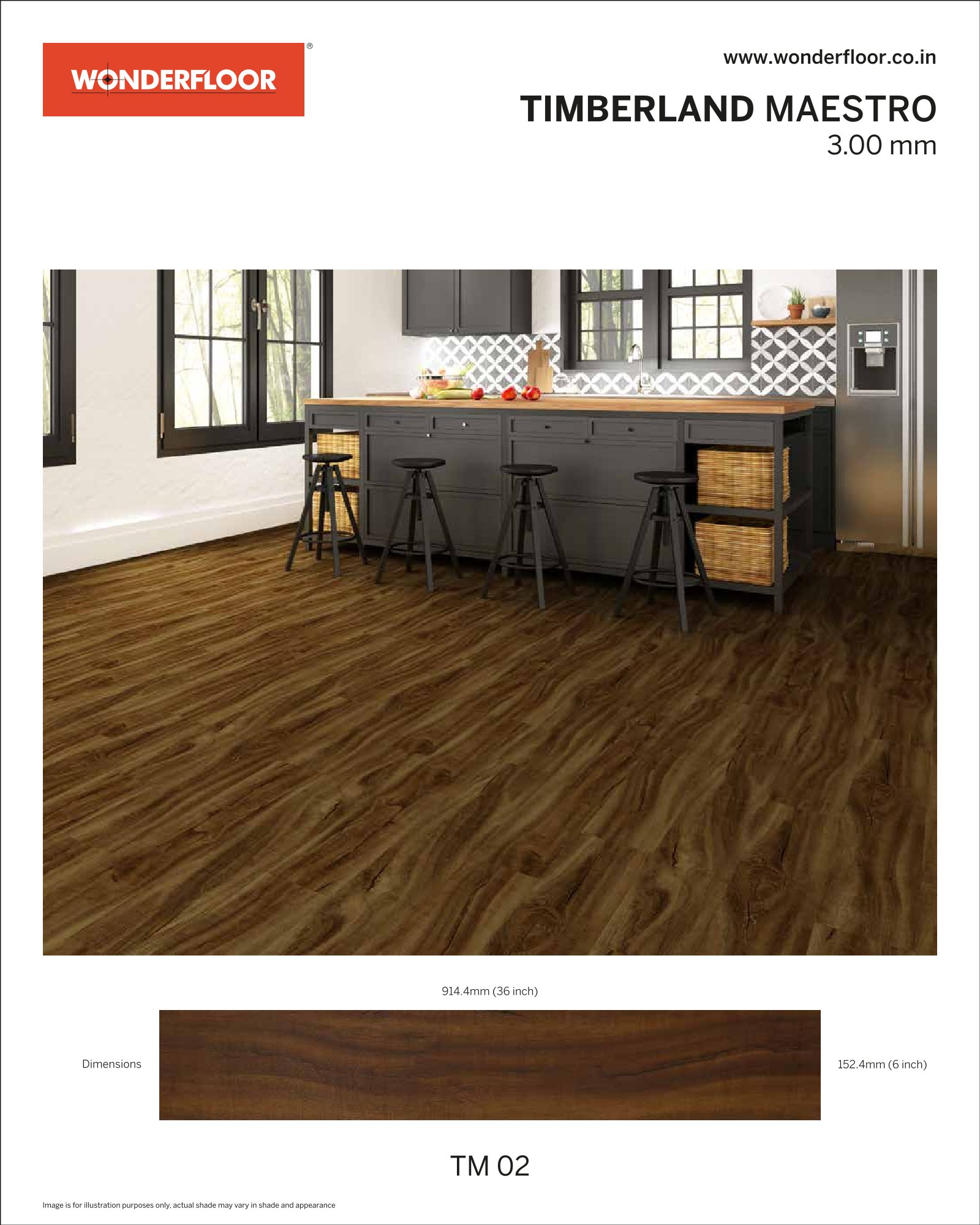TM02-Wonderfloor Room View Maestro 3.00mm Vinyl Flooring