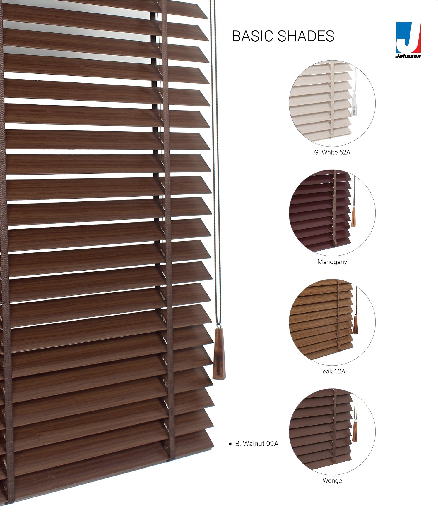 Johnson Wooden Window Blinds – Basic Shade