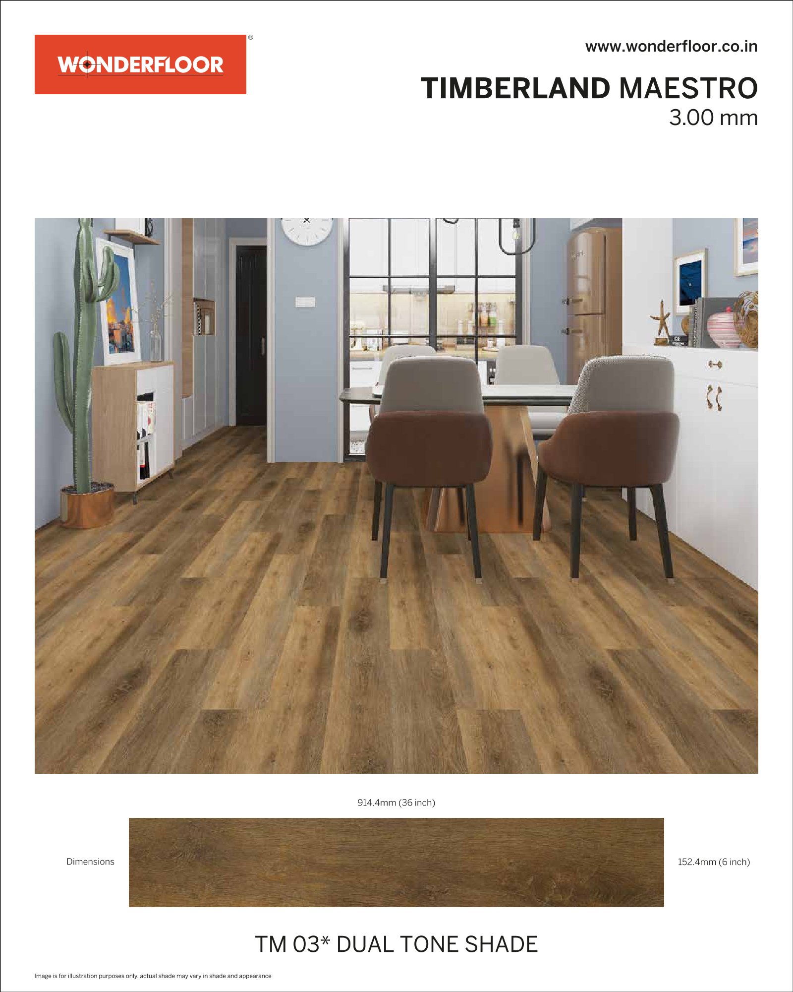 TM03* Dual Tone Shade-Wonderfloor Room View Maestro 3.00mm Vinyl Flooring