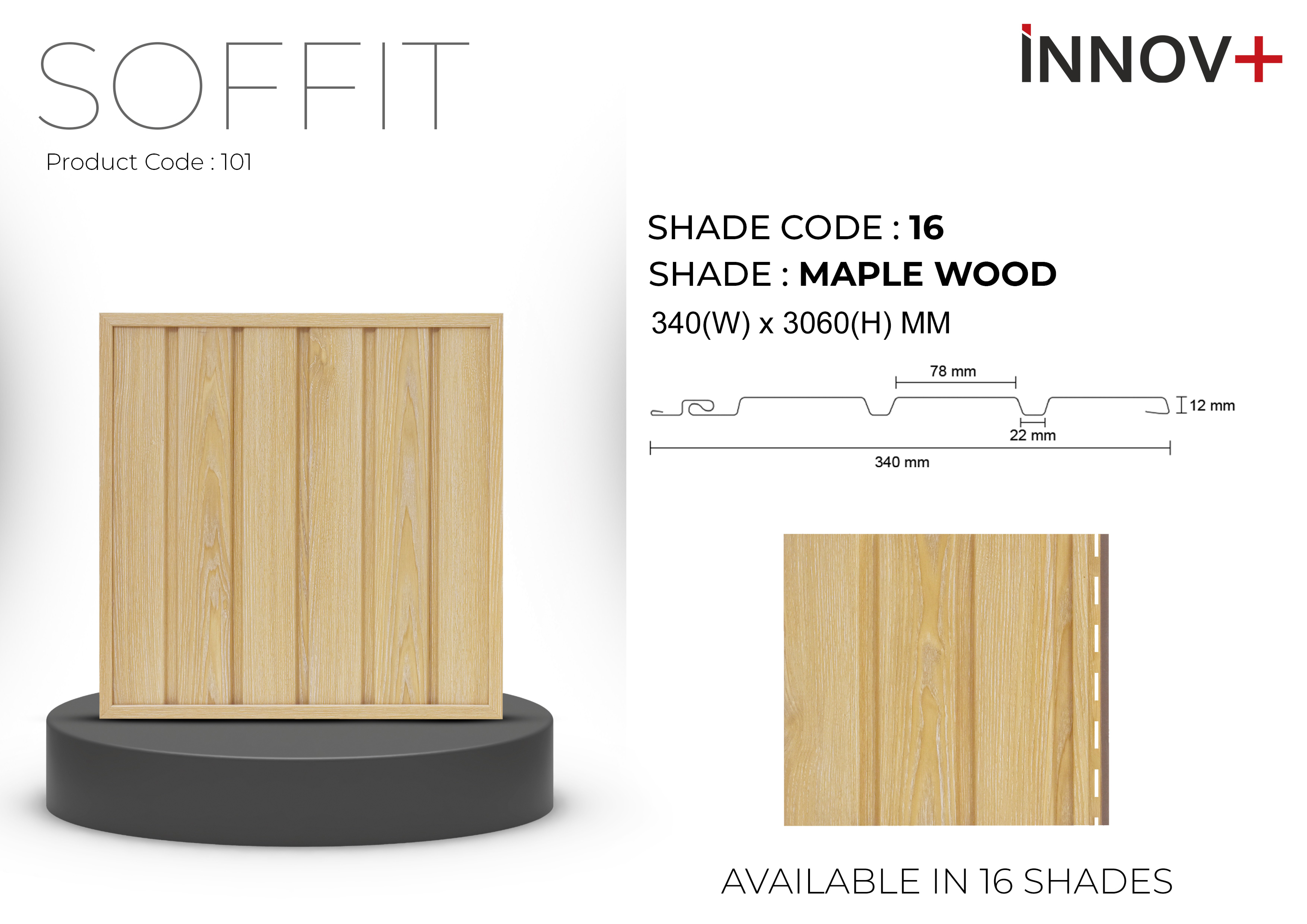 Pare Innov+ Soffit Ceiling Panel – MAPLE WOOD Shade 16