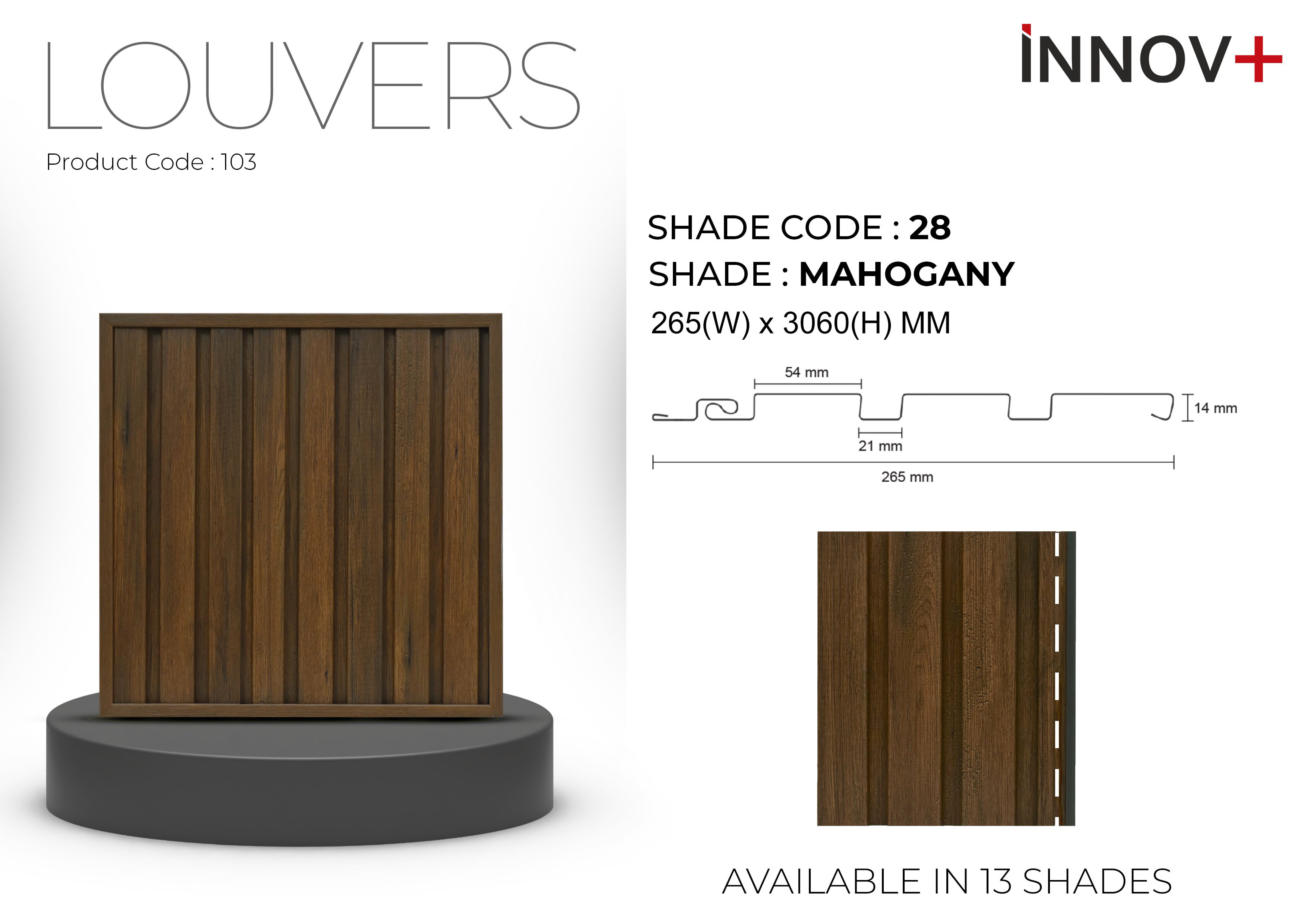 Pare INNOV+ Louvers Ceiling Panel – 28-MAHOGANY