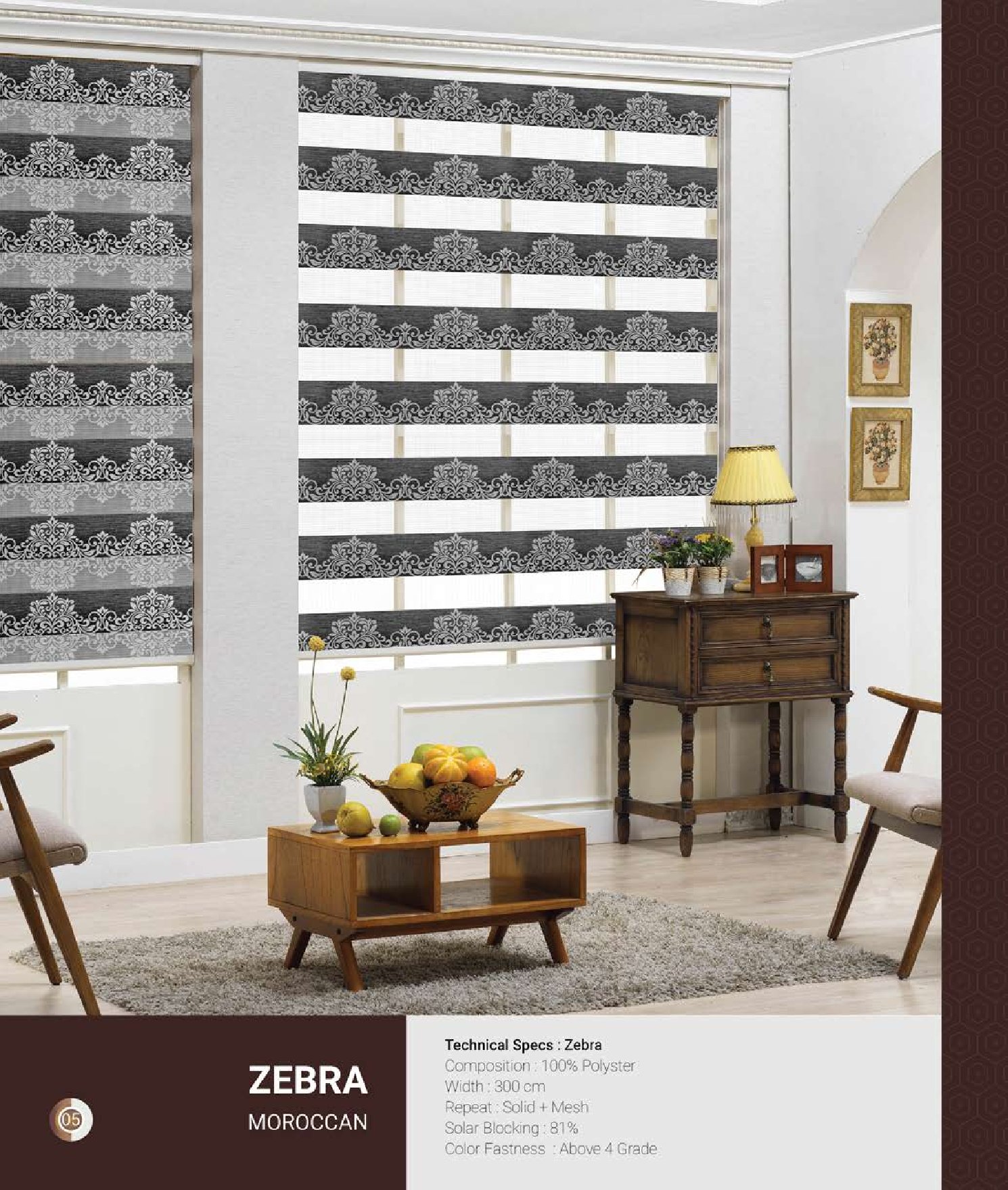 Johnson Zebra Window Blinds – Light Control & Style MOROCCAN