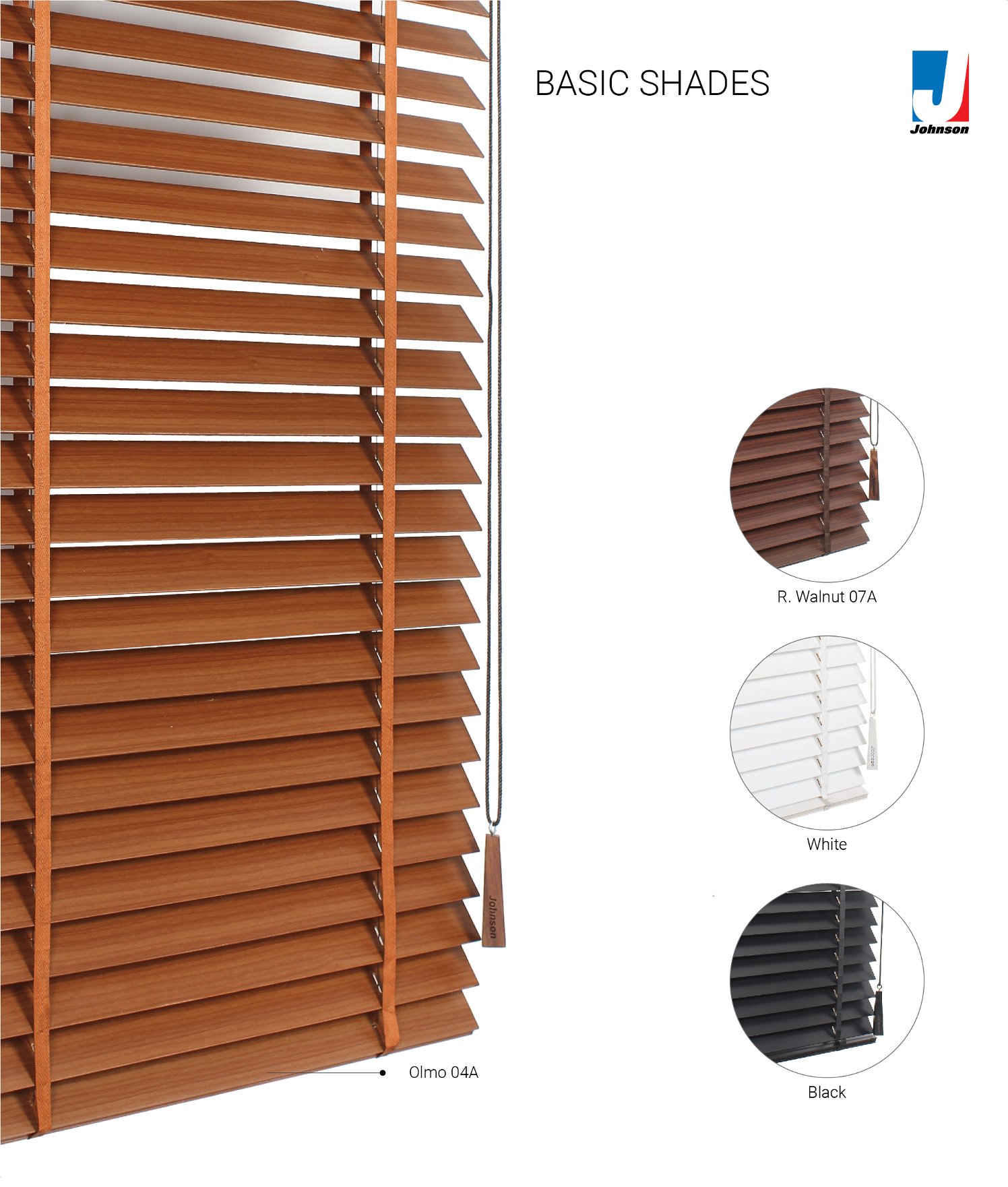Johnson Wooden Window Blinds – Basic Shade