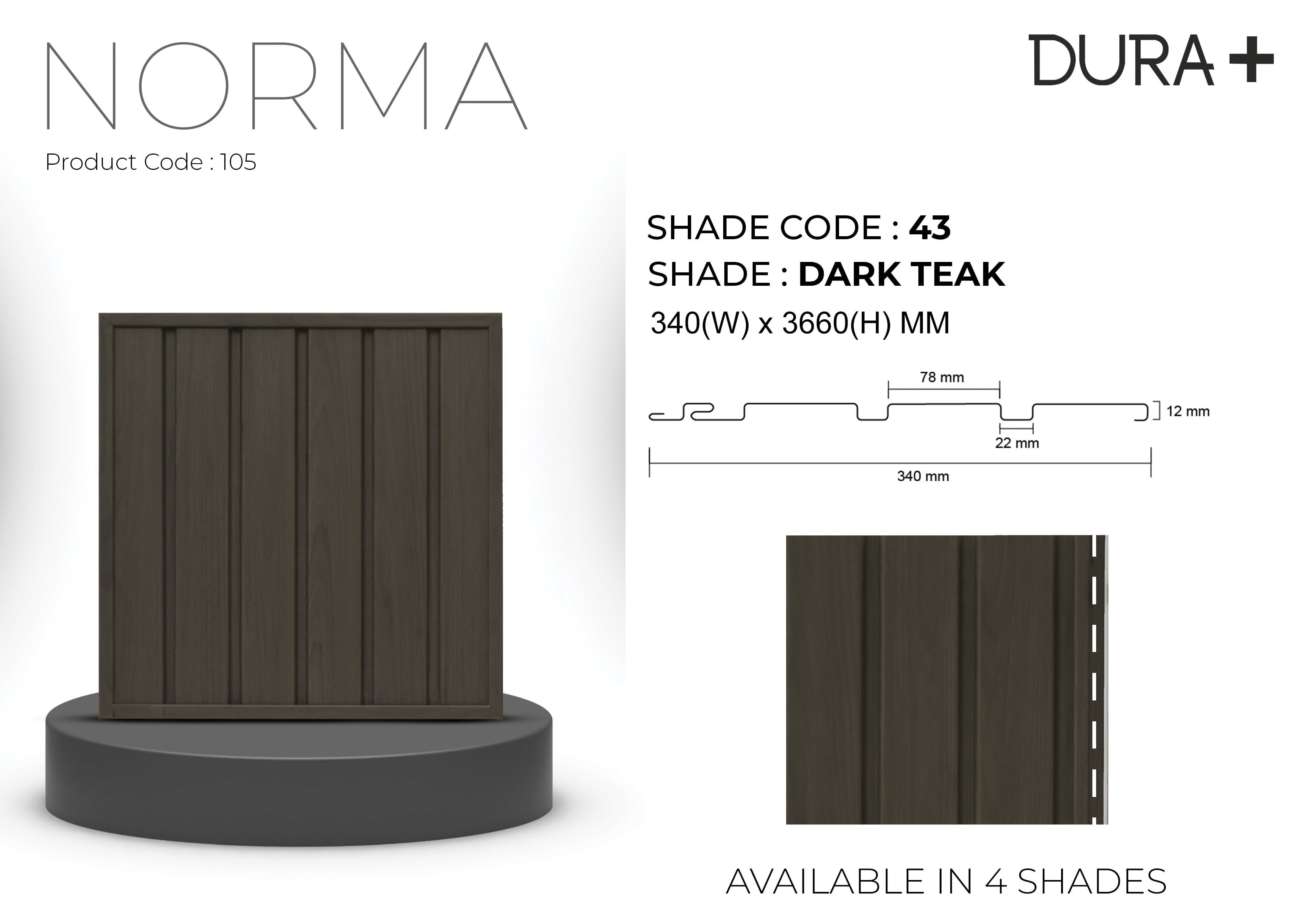 Pare Dura Norma Ceiling Panel – Durable & Stylish Dark Teak SHADE:43