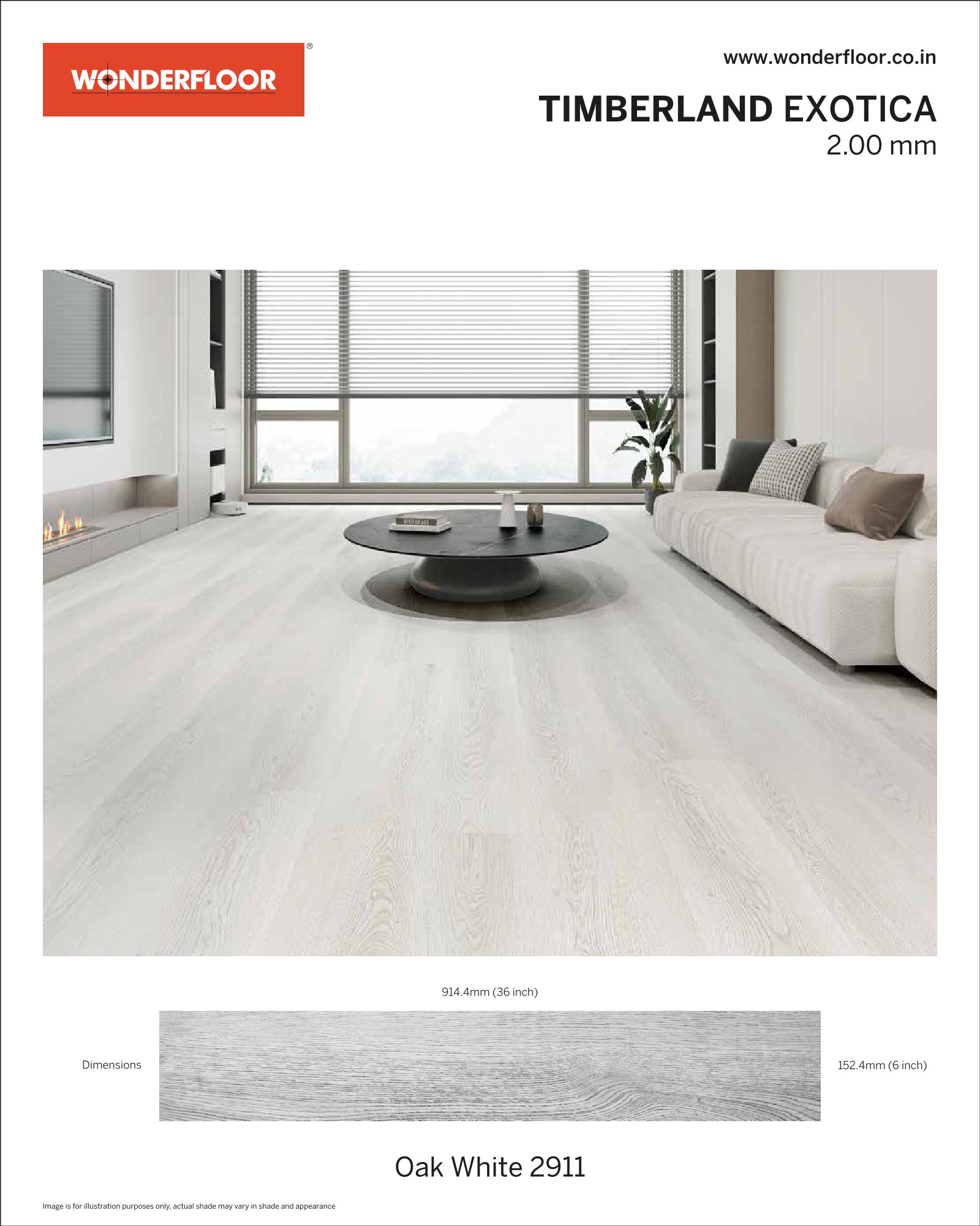 Oak White 2911 -Wonderfloor Room View Exotica 2.00mm Vinyl Flooring