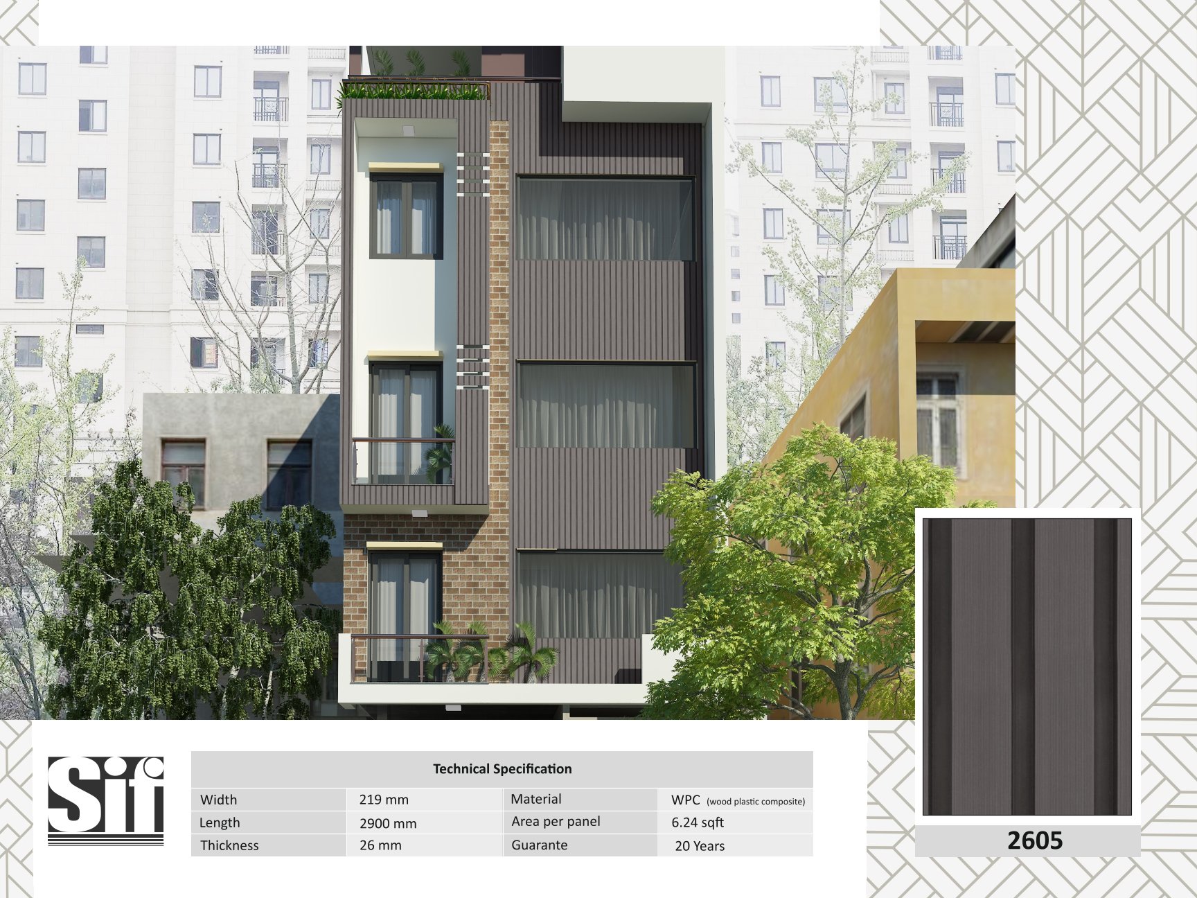 2605 WPC Wall Cladding  – 26mm Thickness