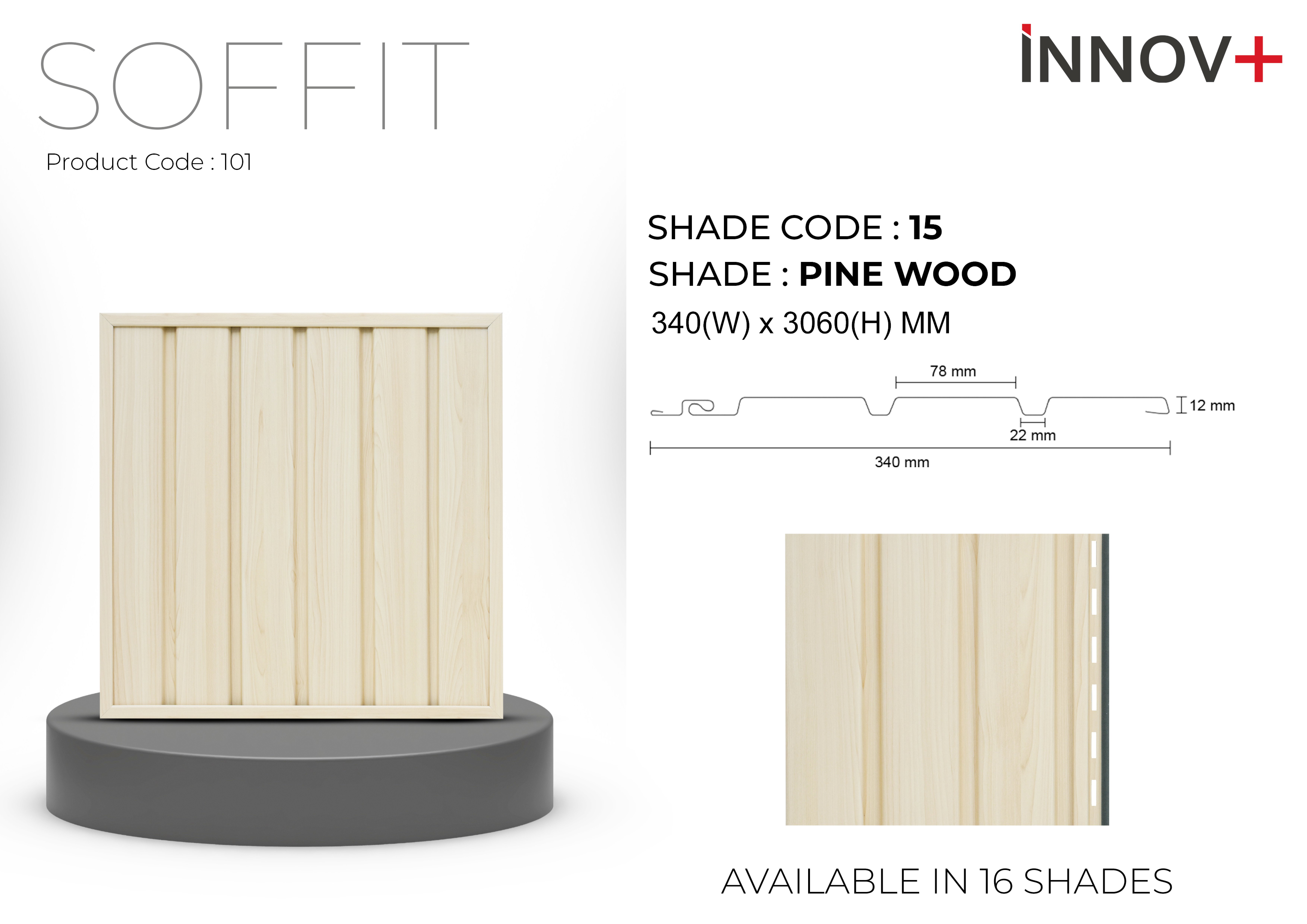 Pare Innov+ Soffit Ceiling Panel – PINE WOOD Shade 15