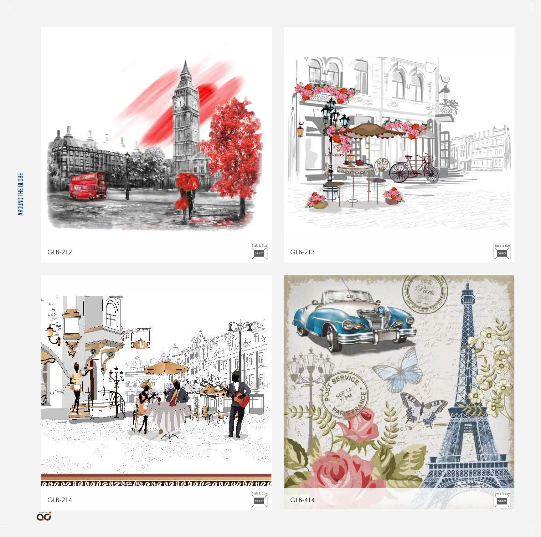 AD Printed Roller Blinds – Around the Globe Design GLB-212