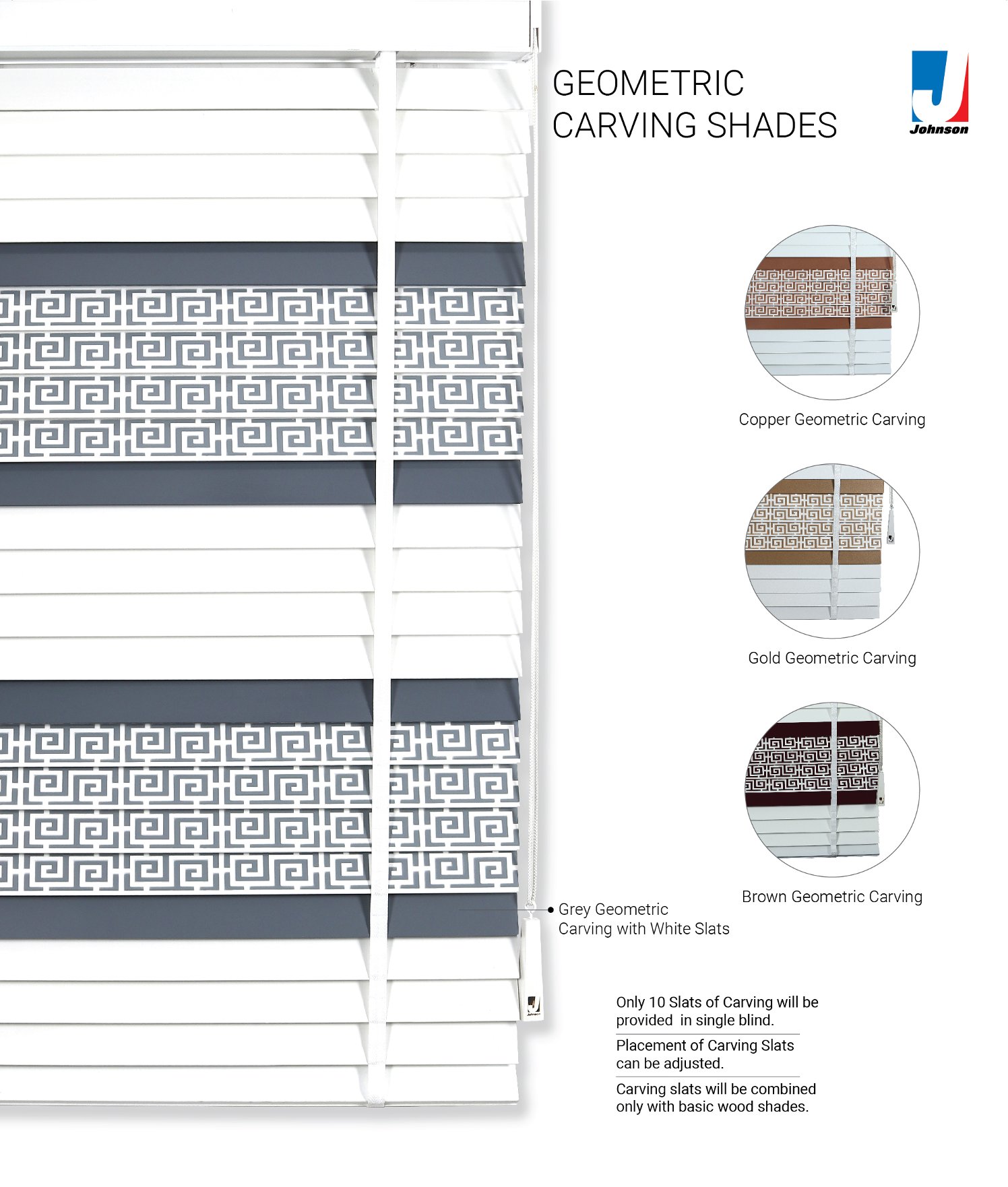 Johnson Wooden Window Blinds – GEOMETRIC CARVING SHADES