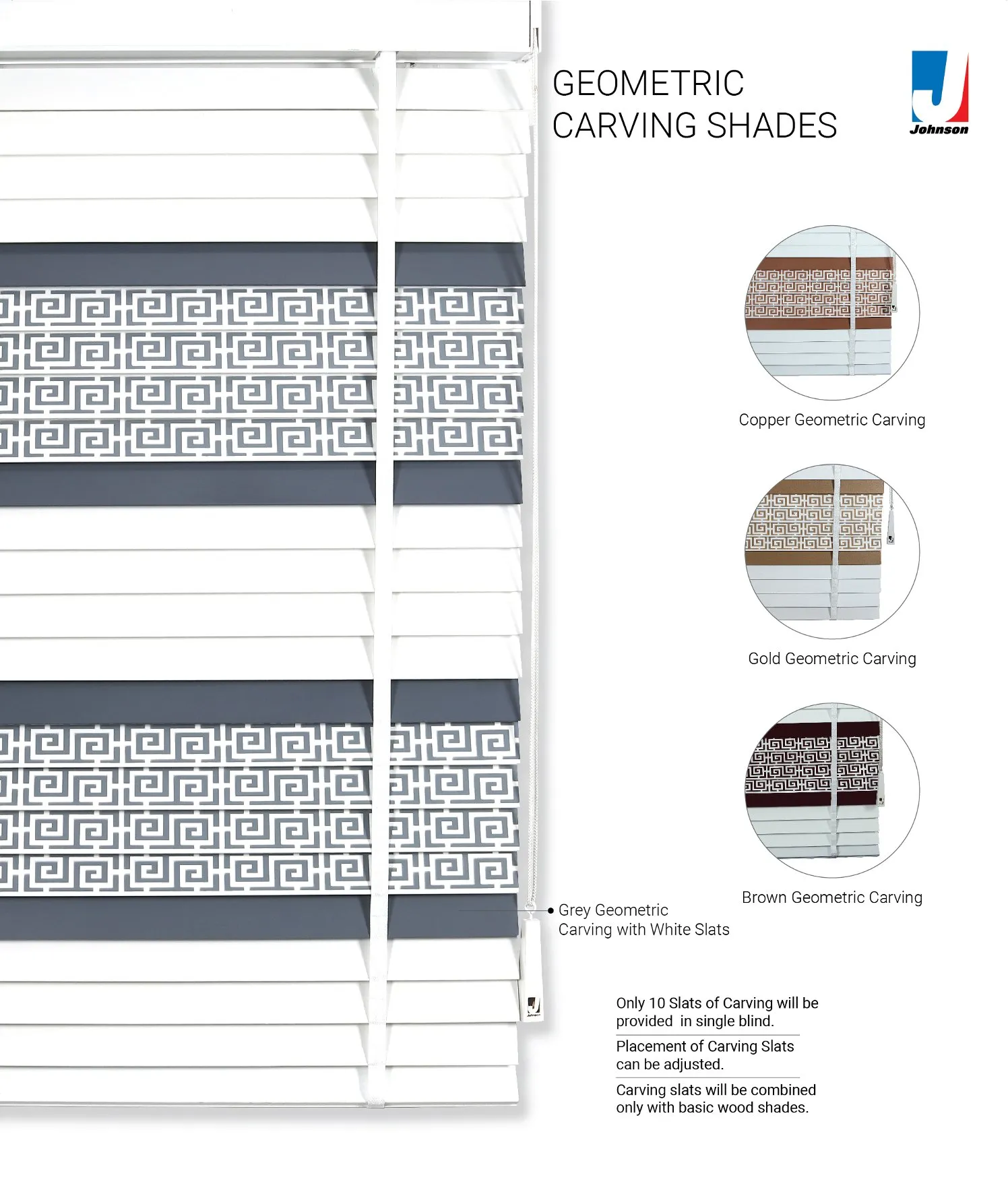 Johnson Wooden Window Blinds – GEOMETRIC CARVING SHADES