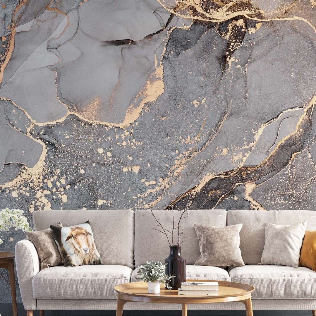 Marble Effect Abstract customized Wallpaper - Elegant Home Decor