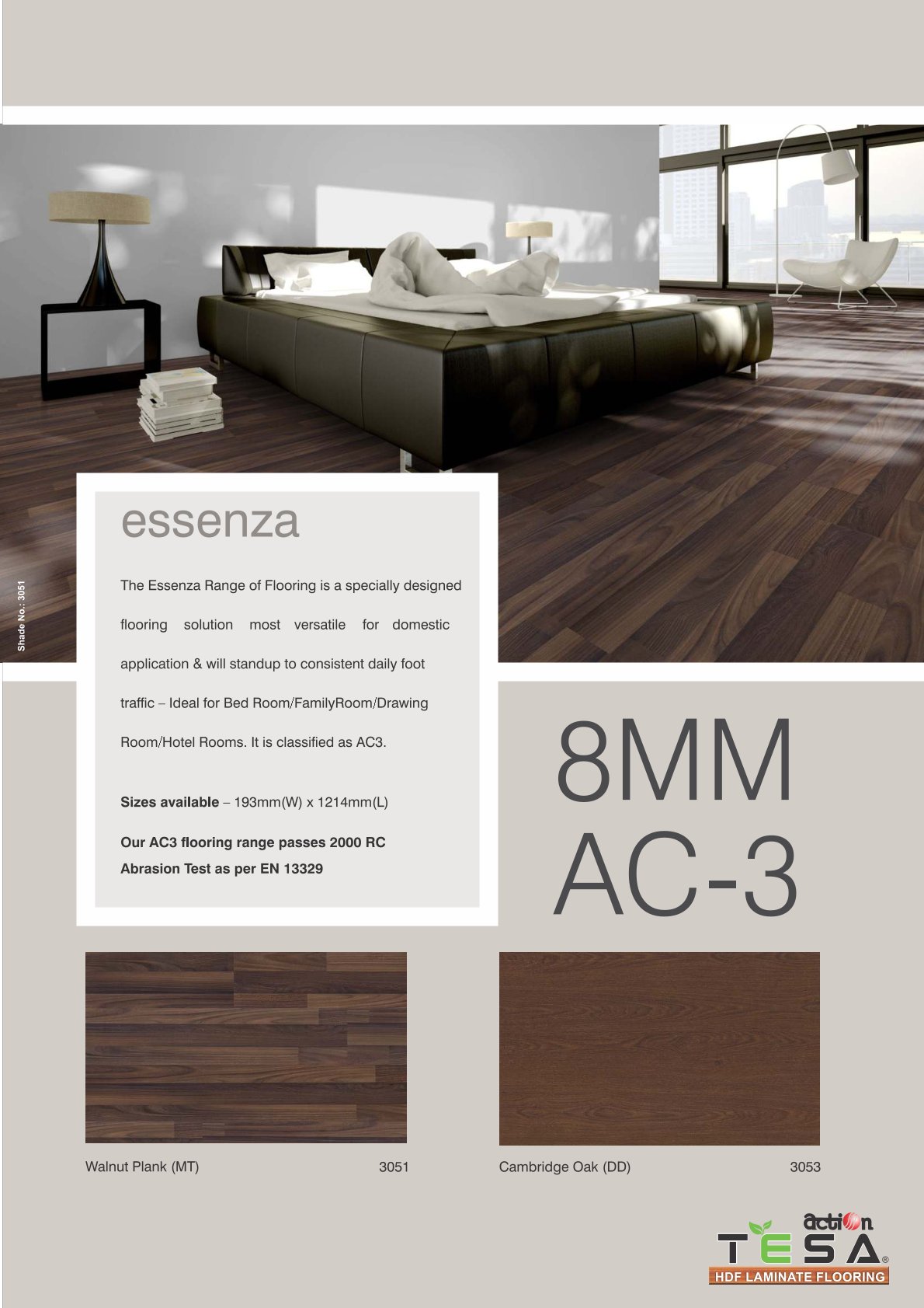 Action Tesa Walnut Plank 3051 8mm Laminate Flooring