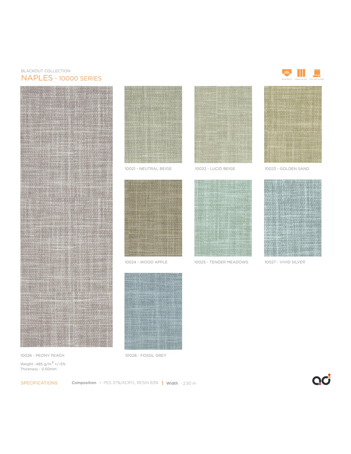 AD Cortina Collection Vol-2 Blackout Curtains NAPLES 10000 series