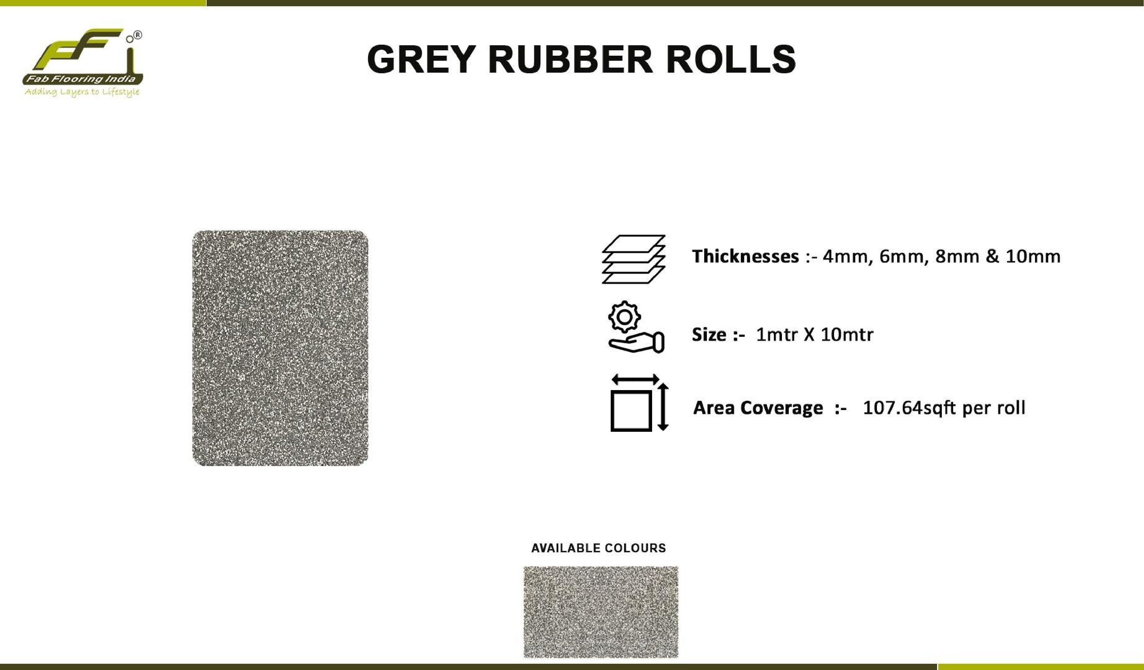 Grey Rubber Rolls - 4mm to 10mm Gym Flooring