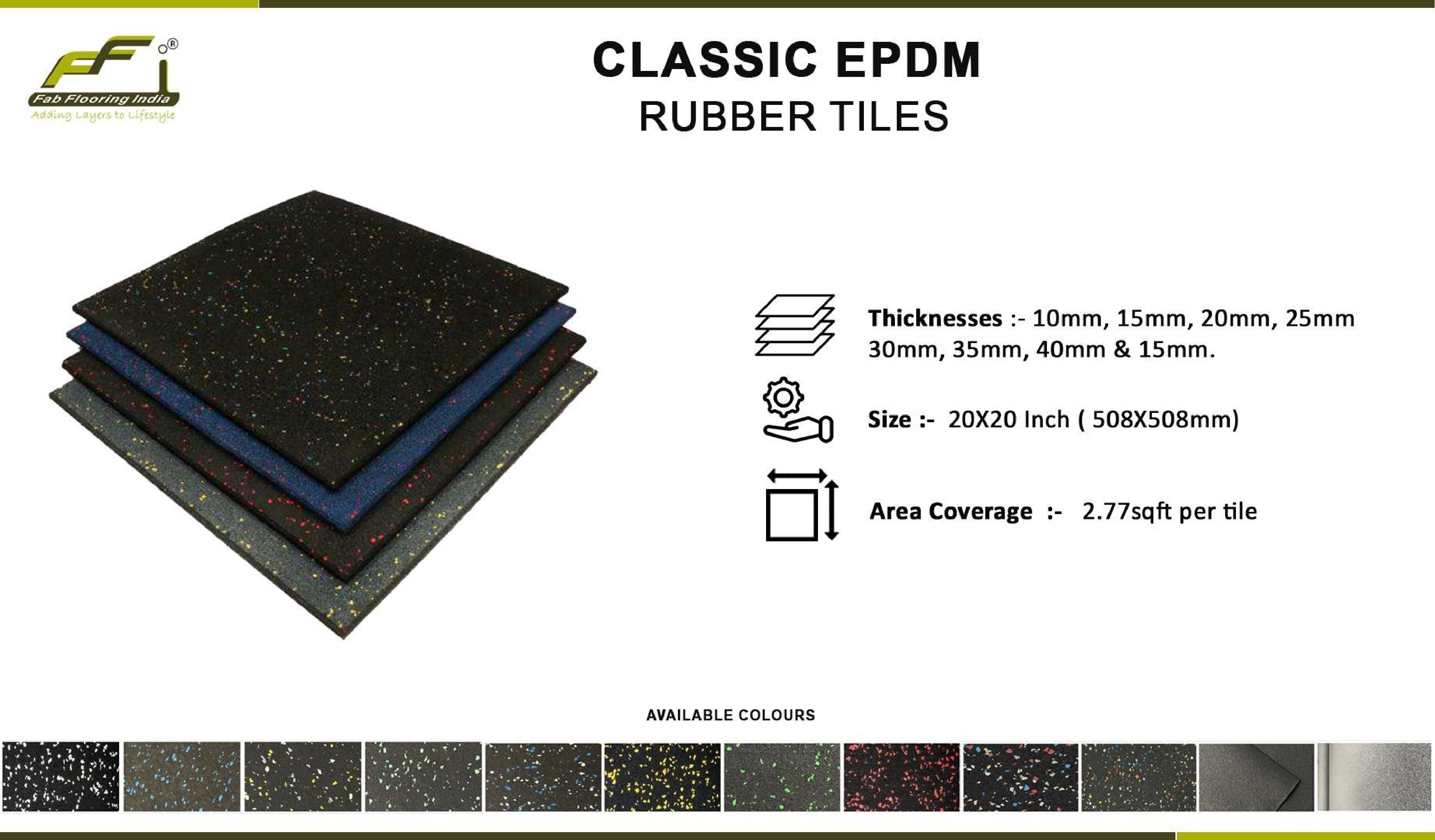 Classic EPDM Rubber Gym Tiles (10mm-50mm)