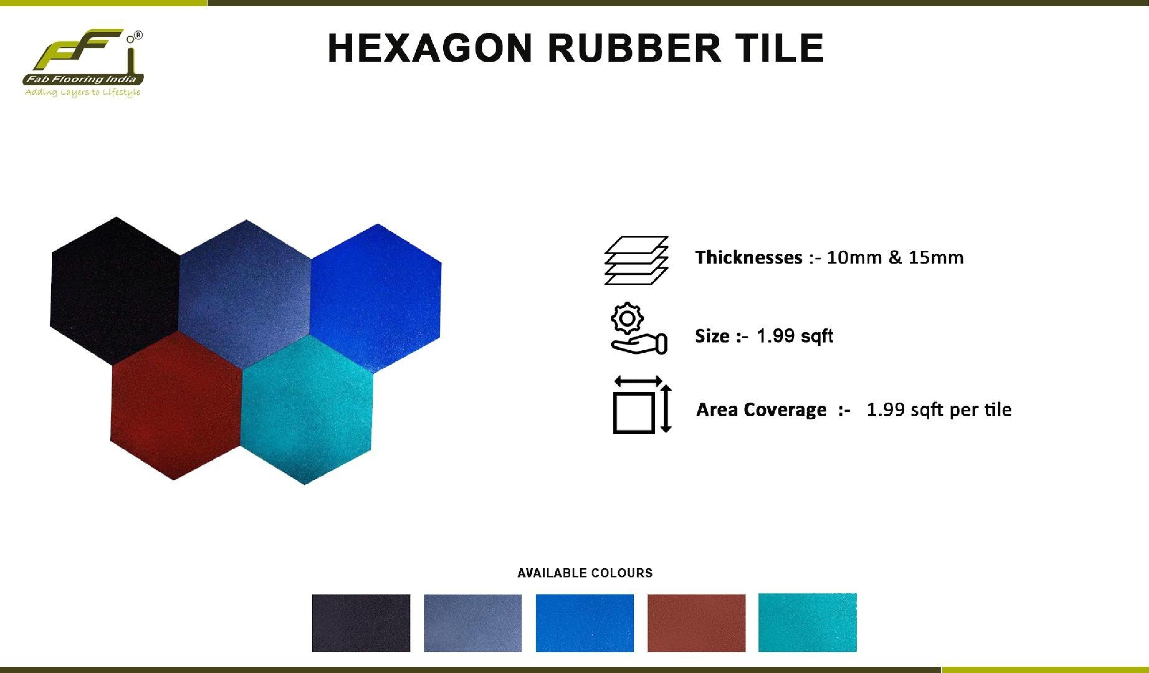 10mm & 15mm Hexagon Rubber Gym Tiles – Durable Flooring