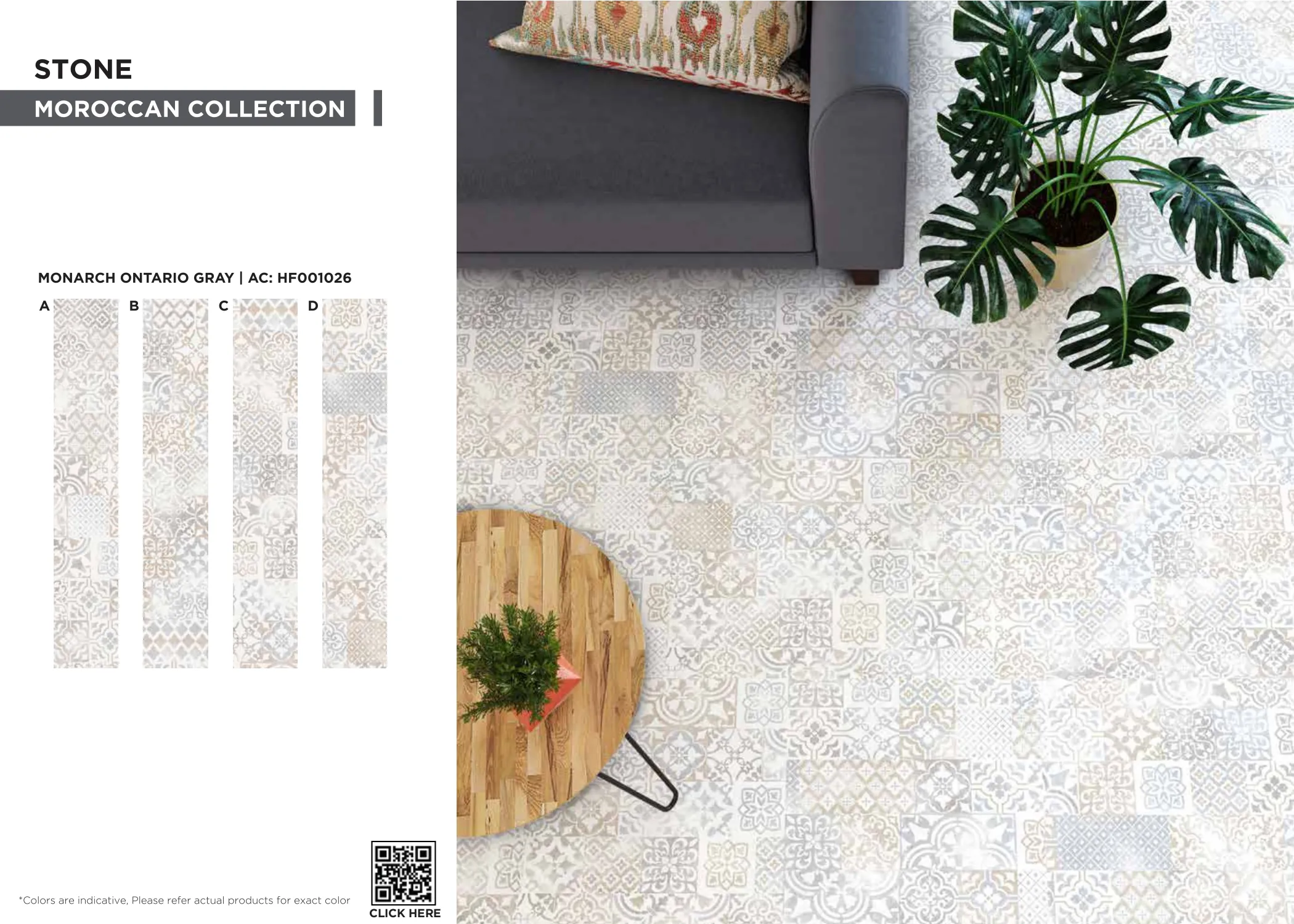 Moroccan Ontario Gray SPC Planks PVC Flooring