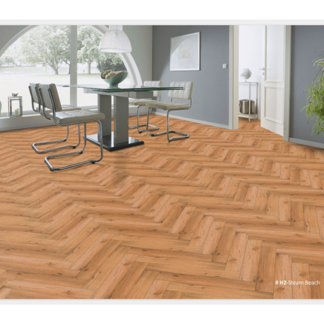 #H2 Steam Beach Herringbone Wooden Flooring - Elegant and Durable