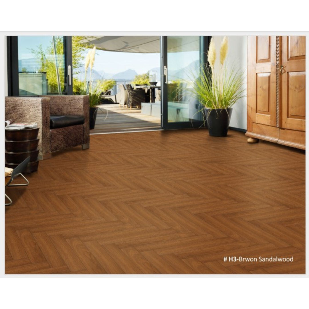 Premium H3 Brown Sandalwood Herringbone Wooden Flooring