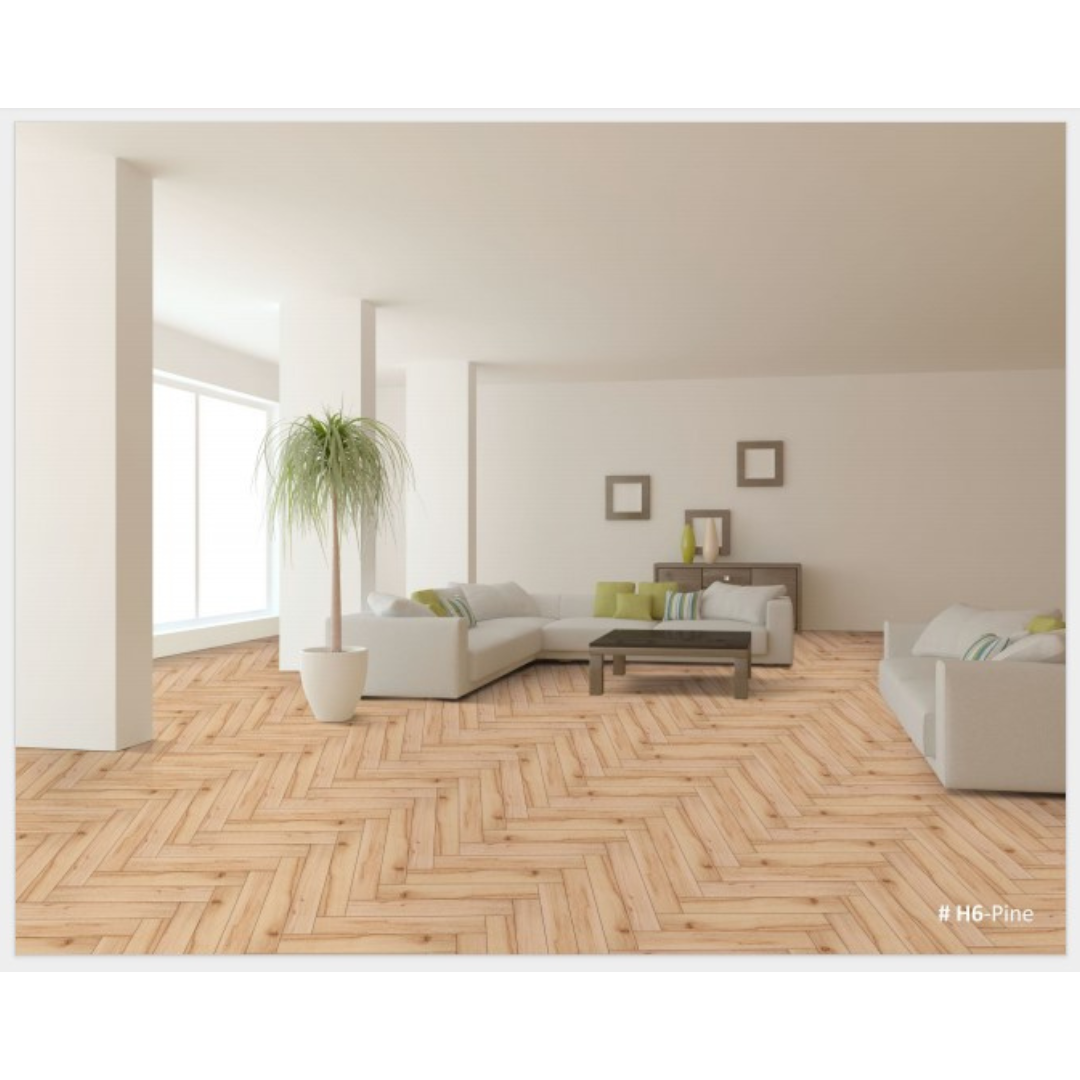 #H6 Pine Herringbone Wooden Flooring - Premium Quality