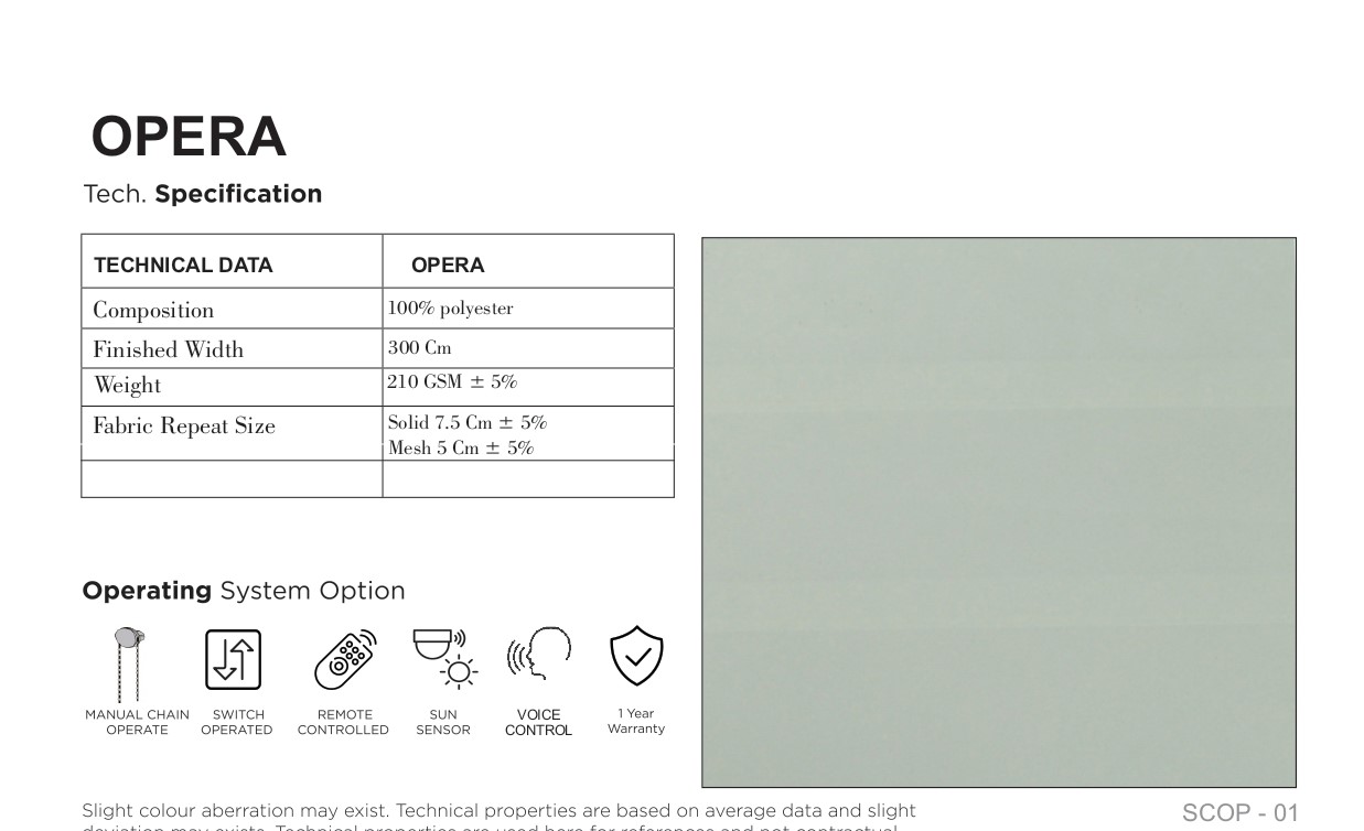 Vista Opera 210gsm Zebra Blind