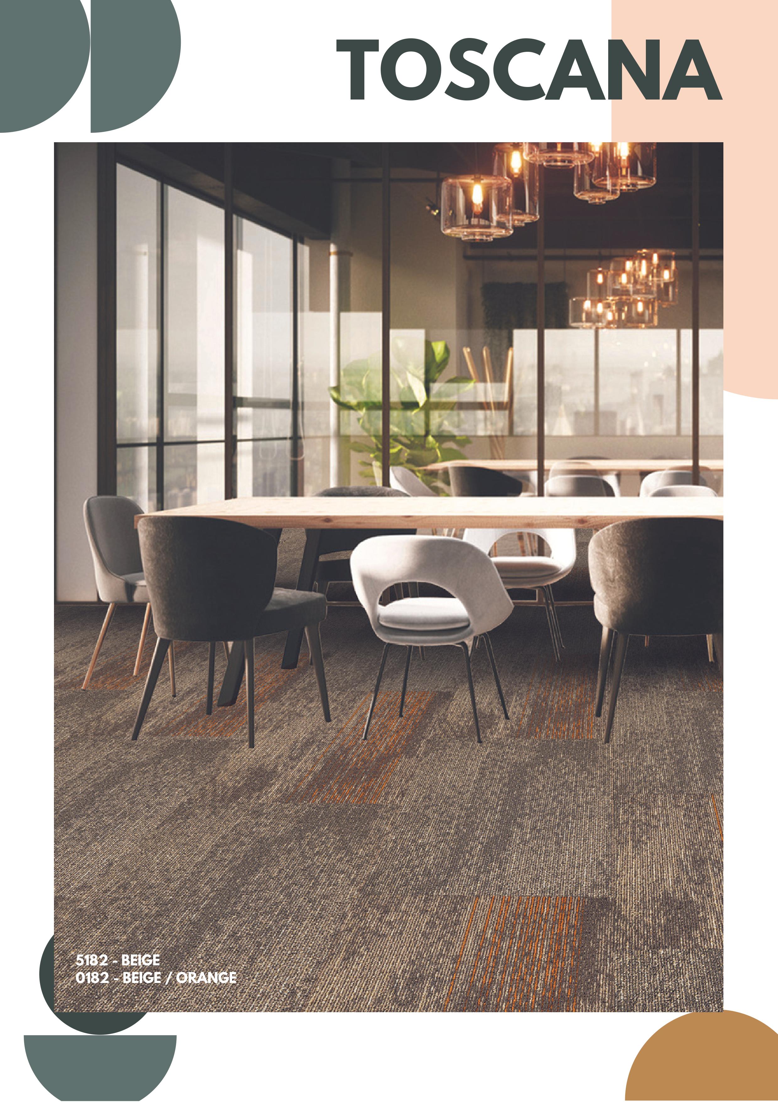 5182 Beige/Orange Carpet Tile - Durable, Stylish Flooring Solution