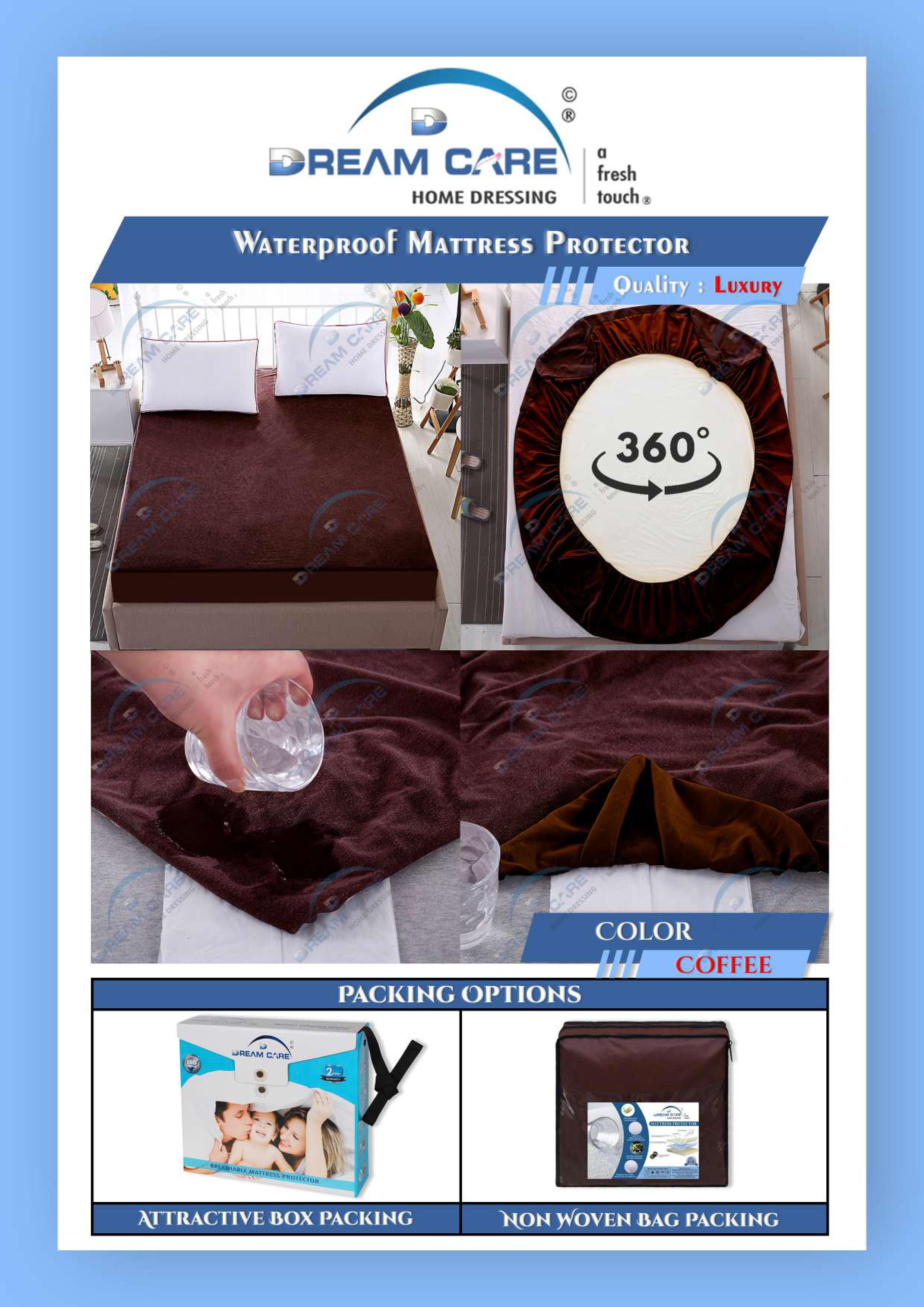 Luxury Coffee Mattress Protector - Premium Quality