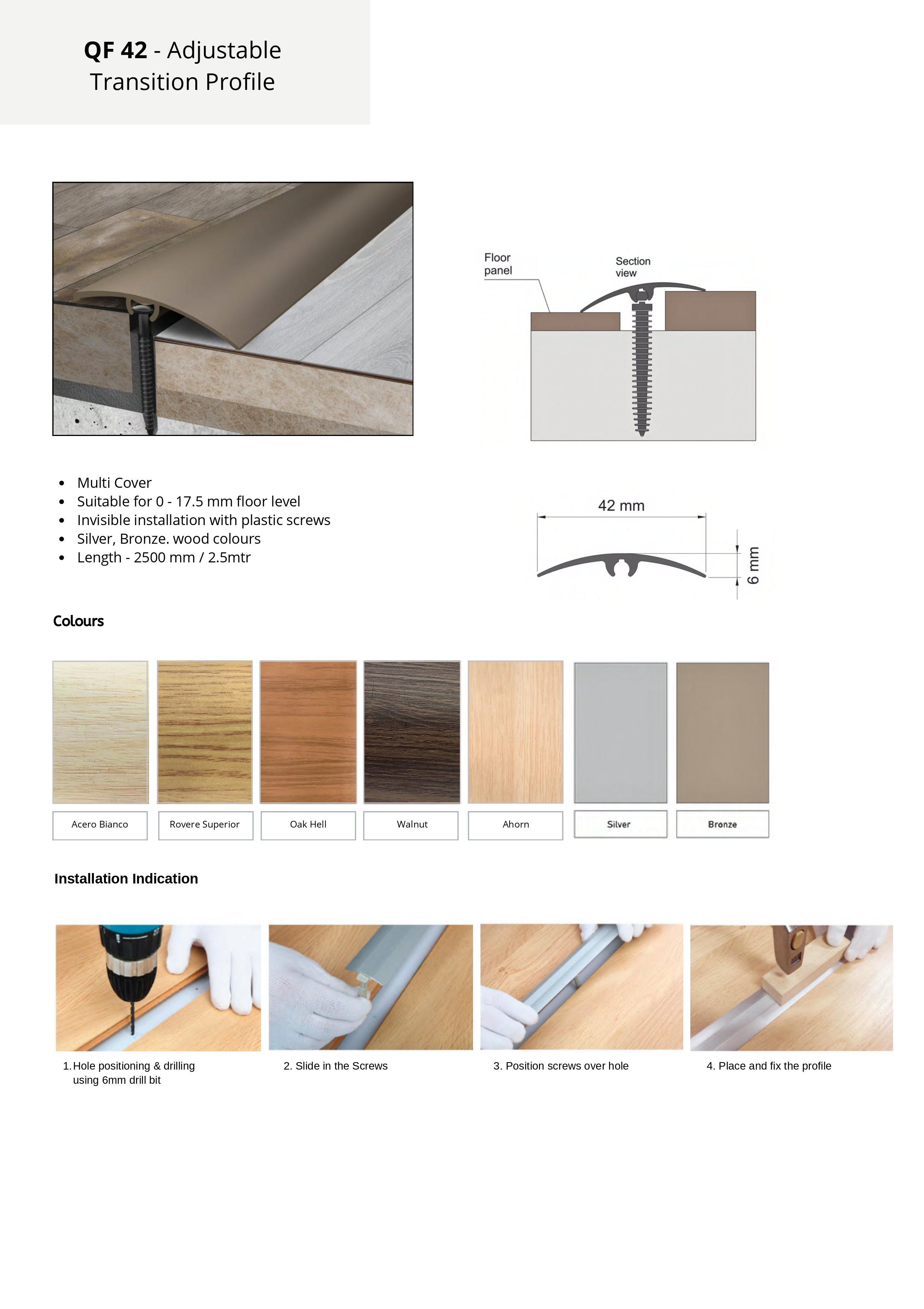 QF 42 Adjustable Transition Door Profile - Premium Quality Solution