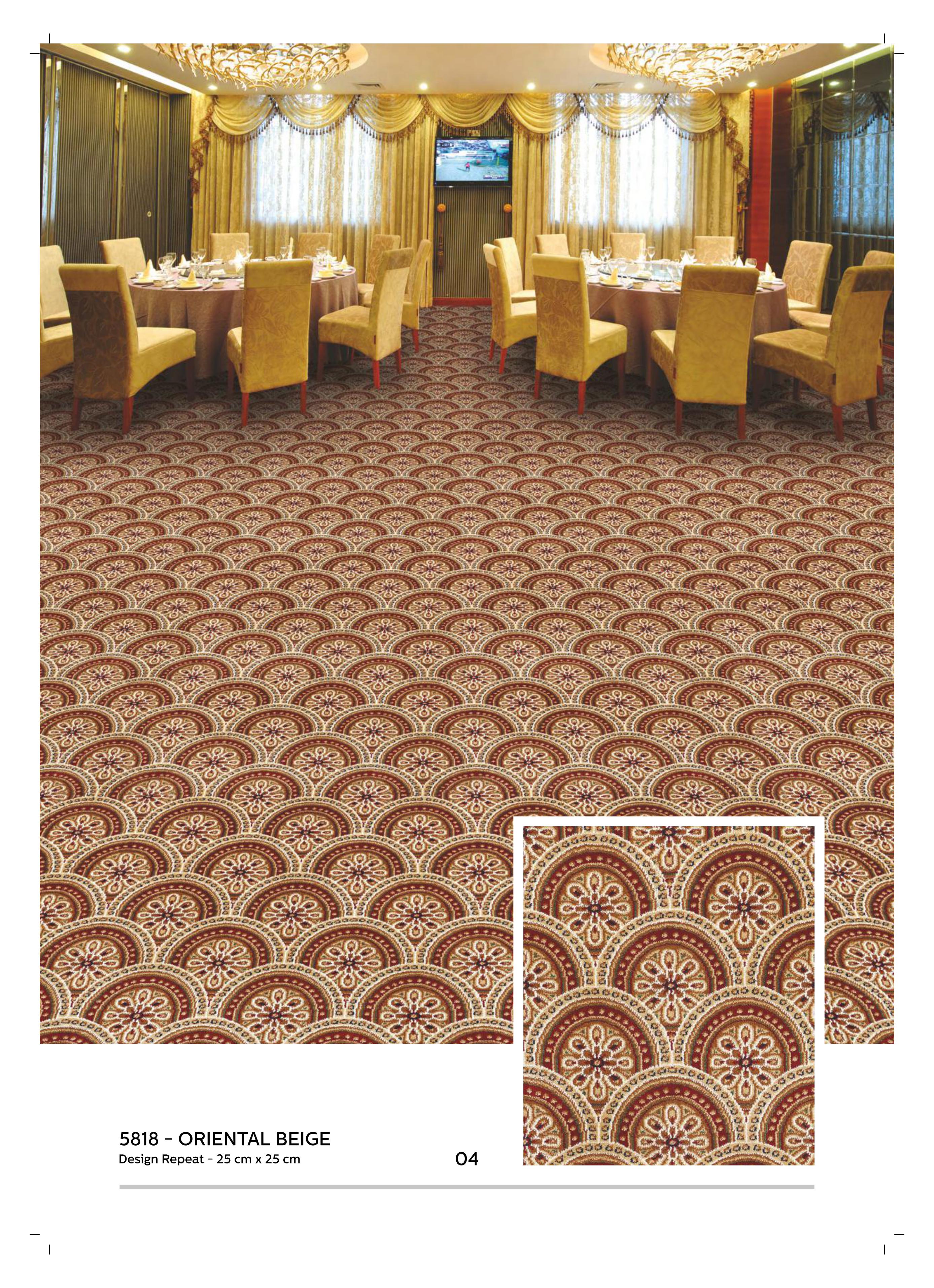 Oriental Beige Printed Carpet Rolls | High-Quality Flooring