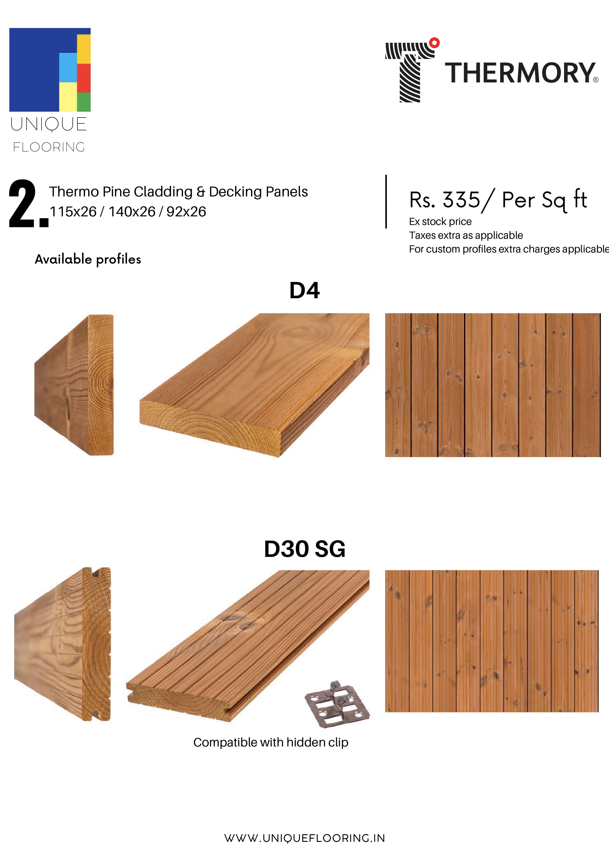 Thermo Pine Cladding & Decking Panels 115x26 / 140x26 / 92x26