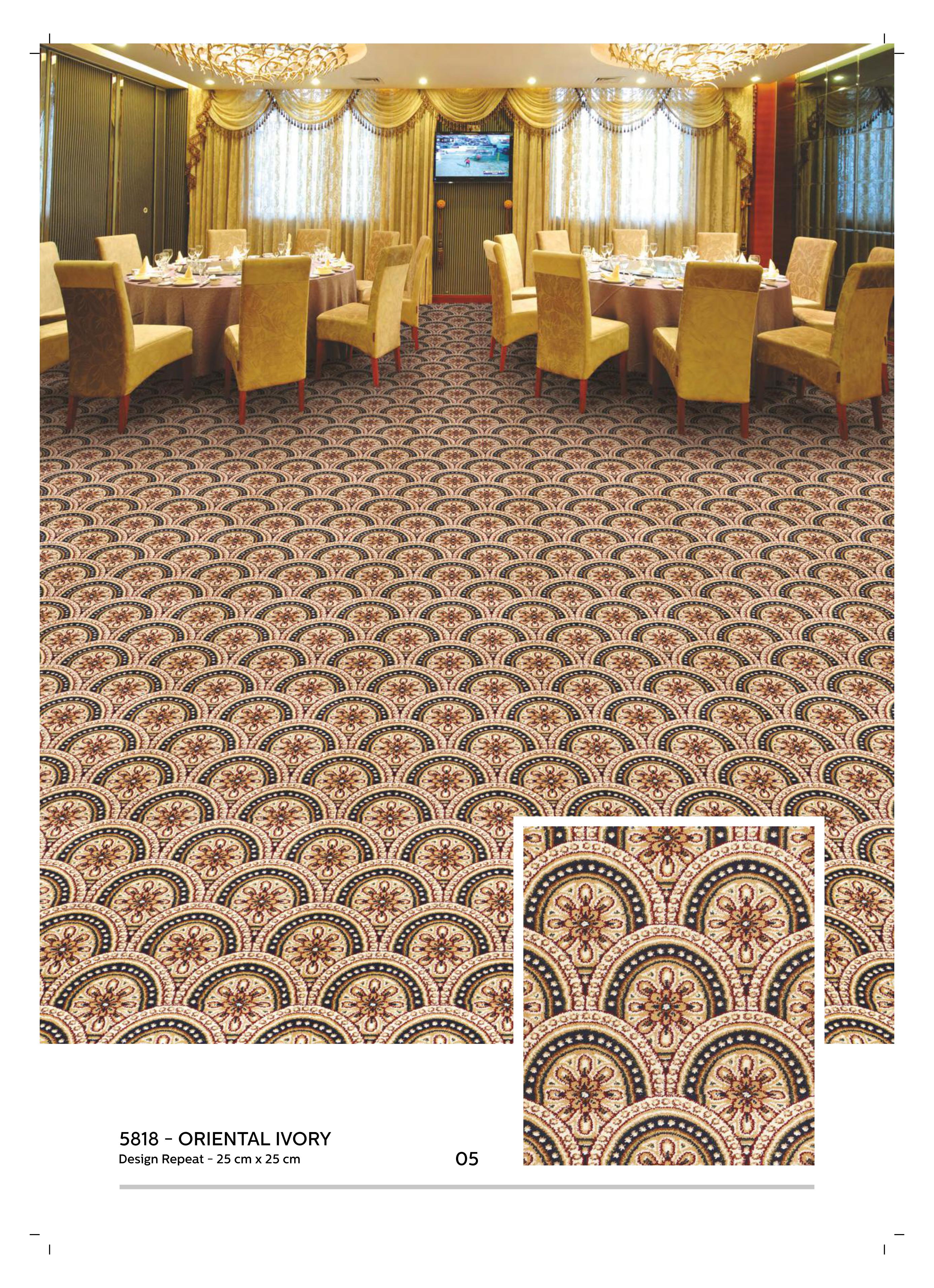 Oriental Ivory Printed Carpet Rolls - Luxurious Flooring Solutions