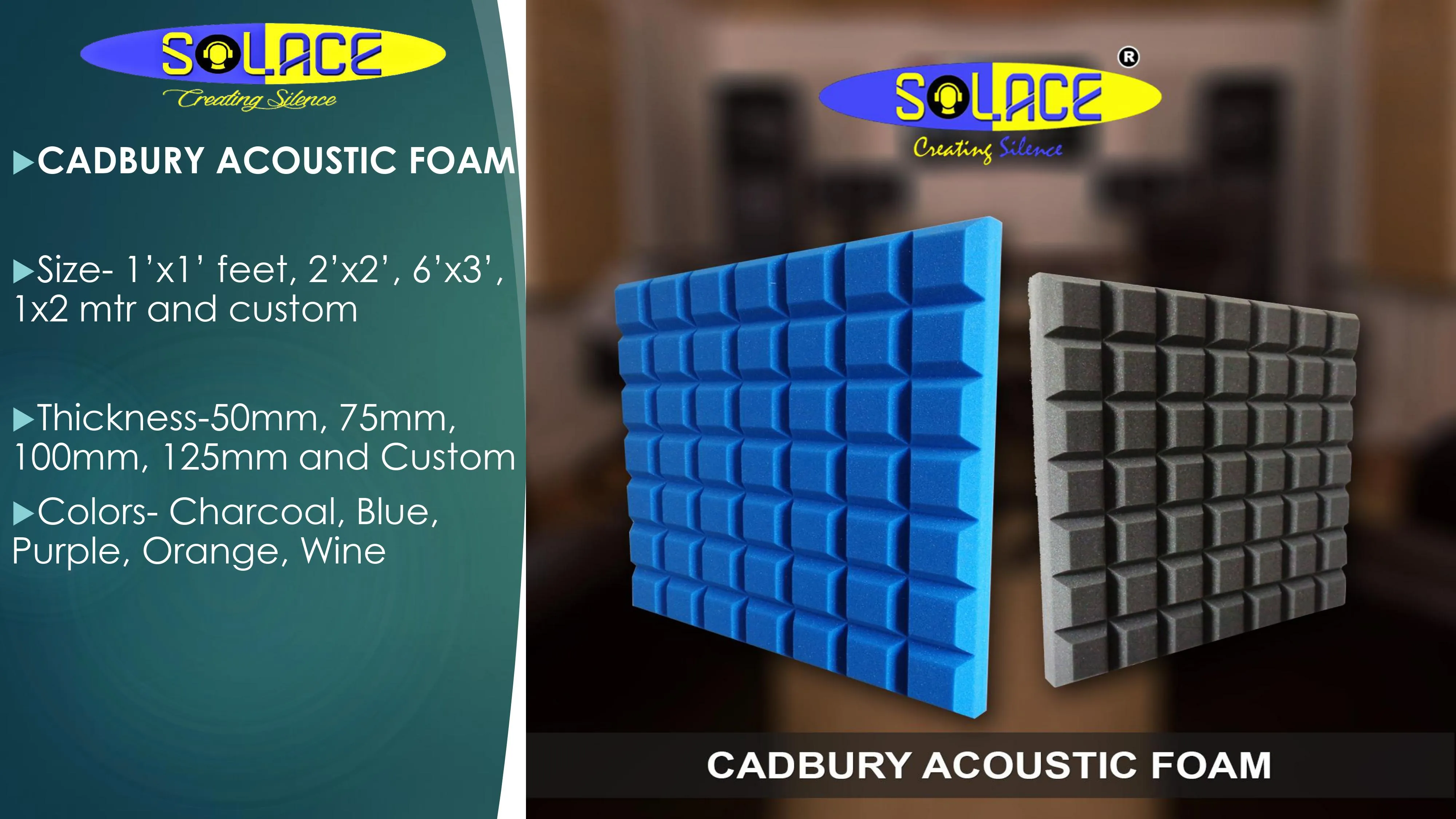 Cadbury Acoustic Foam | Premium Soundproofing Material