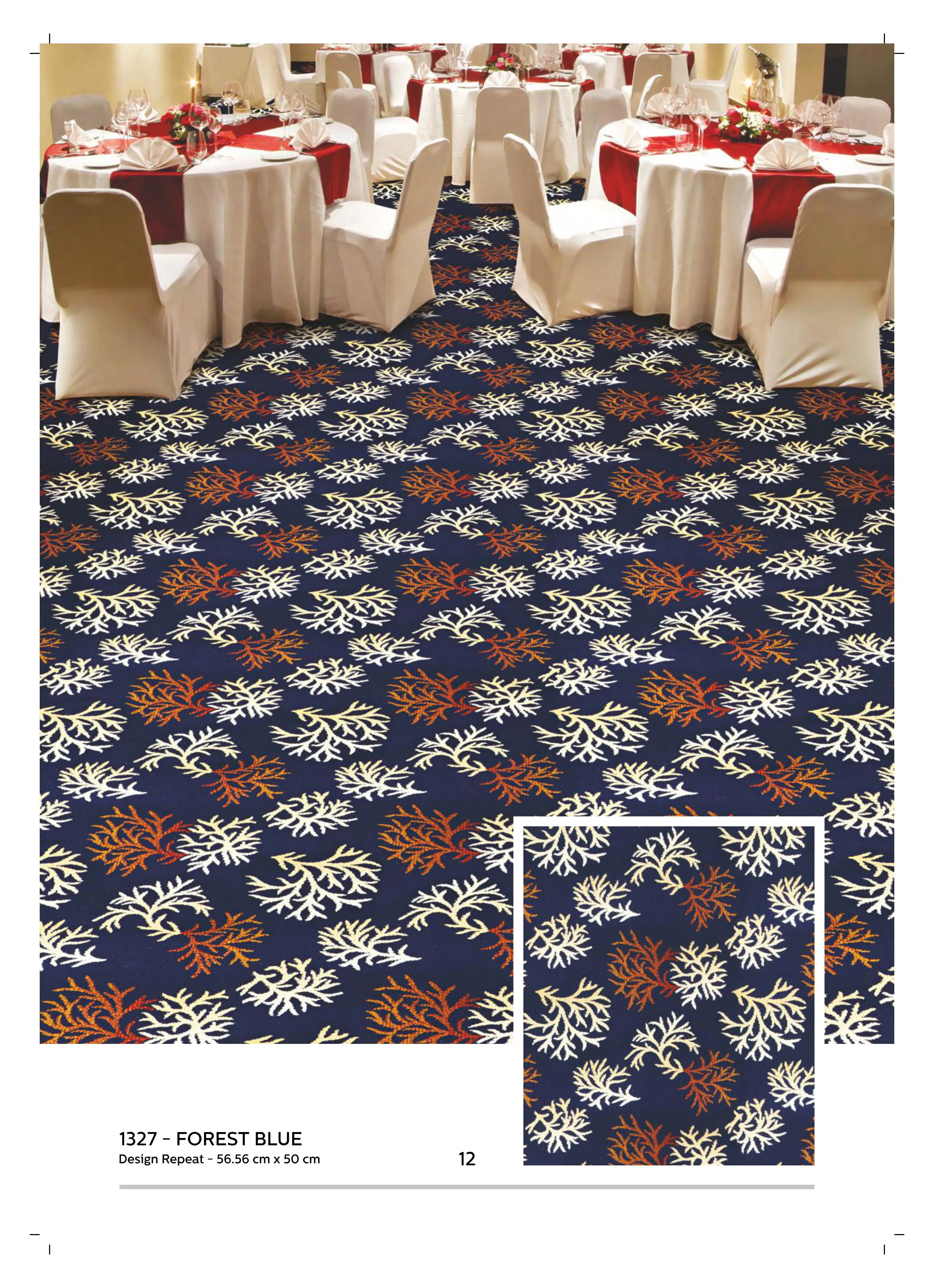 1327 Forest Blue PRINTED Carpet Rolls