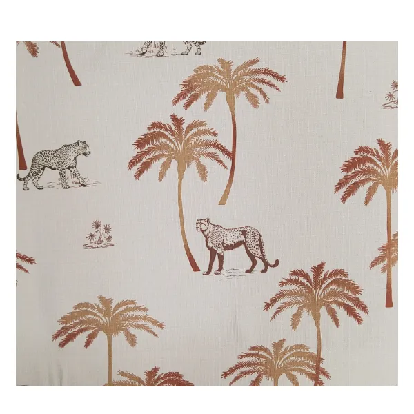 Quality Polo Mustard Printed Linen Curtain - 100% Polyester SON-14