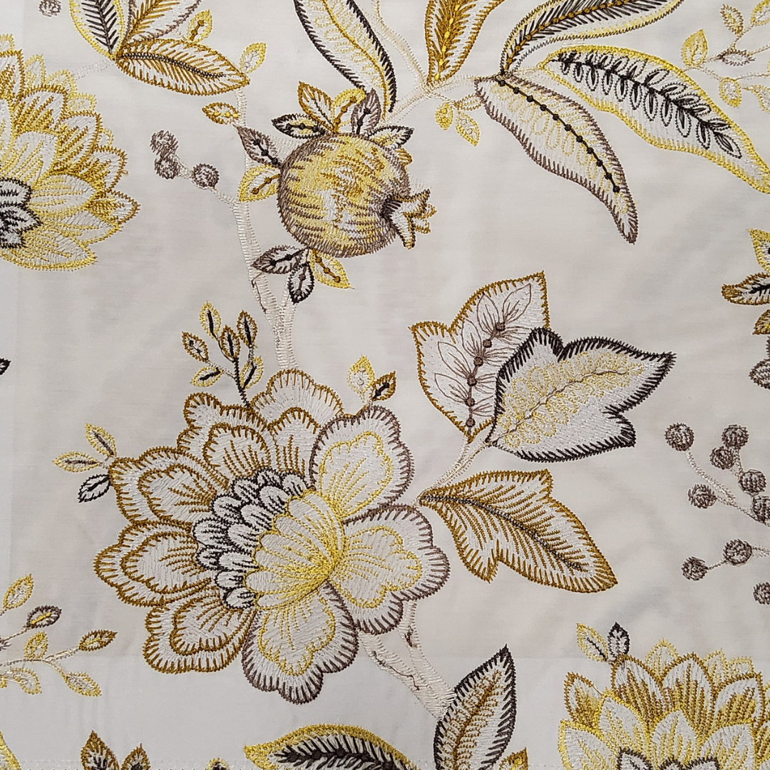 D'Decor Embroidered Curtains - Willow Lily Design