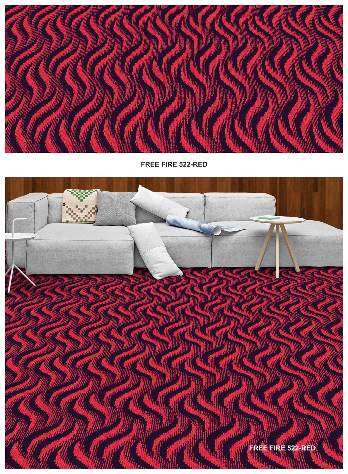 Free Fire Carpet Tile 522-Red | Durable & Stylish Flooring