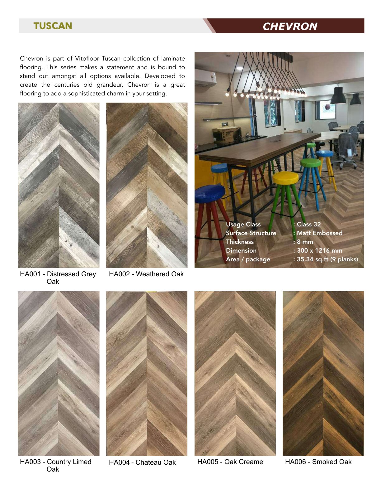 HA002 - Weathered Oak -Vito 8mm  Herringbone Laminate Flooring – Durable & Stylish