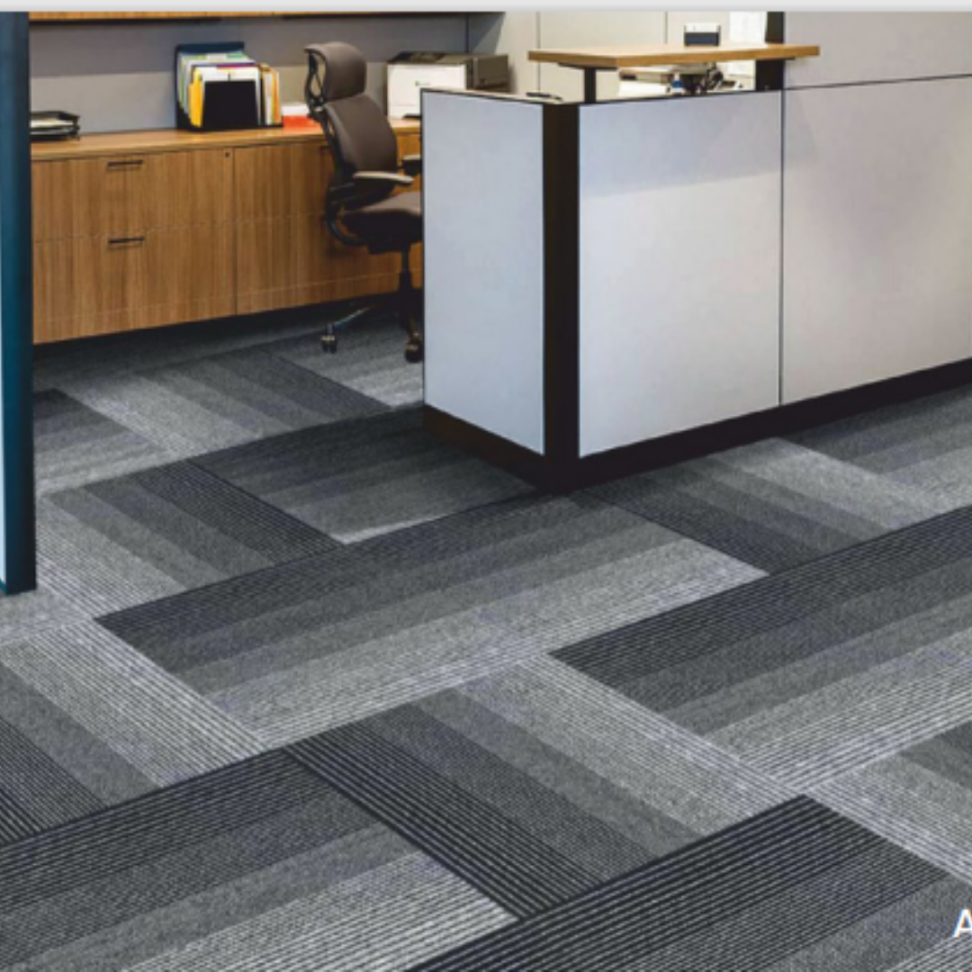 Grey Level Loop Carpet Tile - Durable, PVC-Free